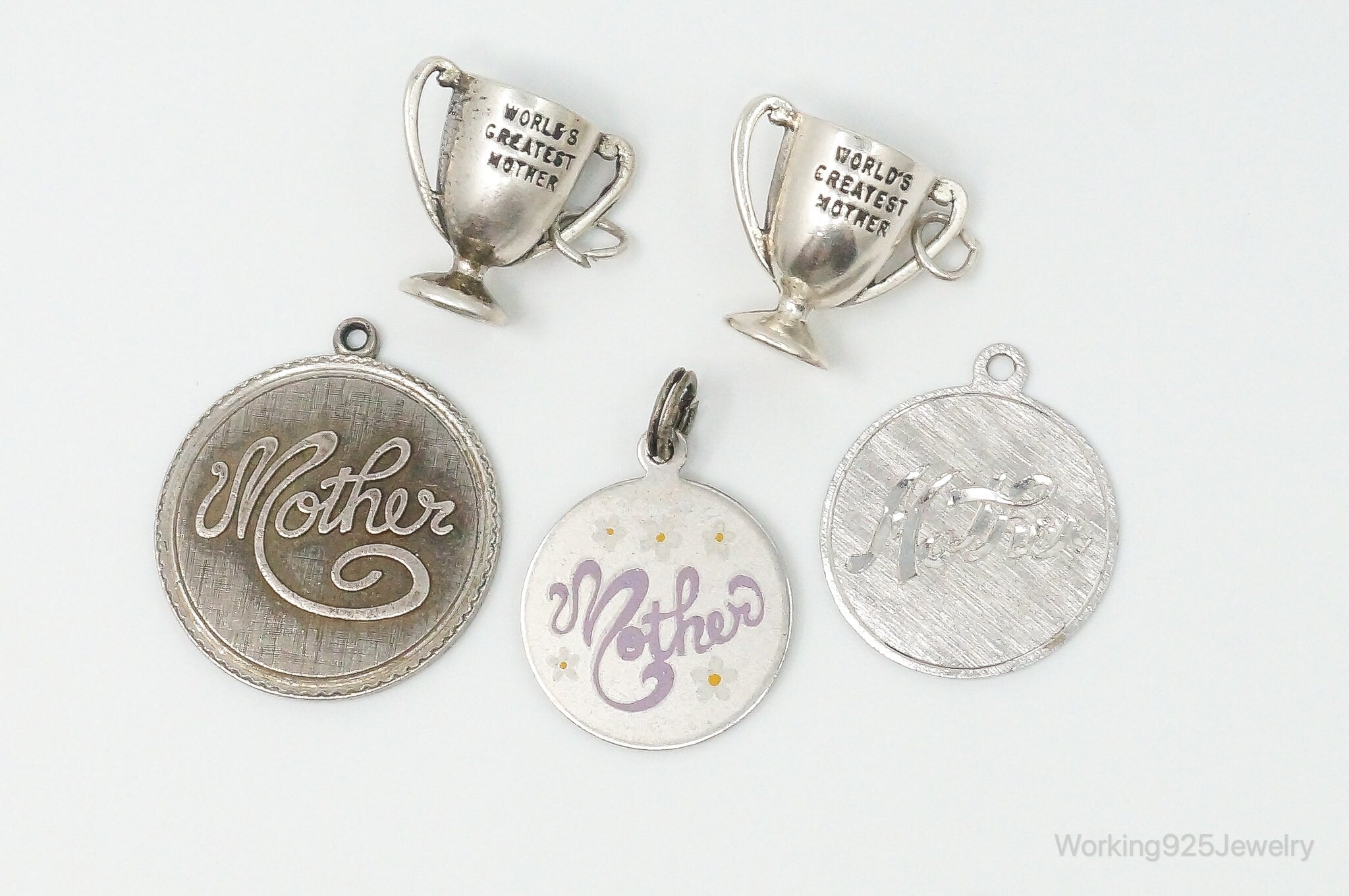 Vintage Antique Mother Mom Sterling Silver Charms