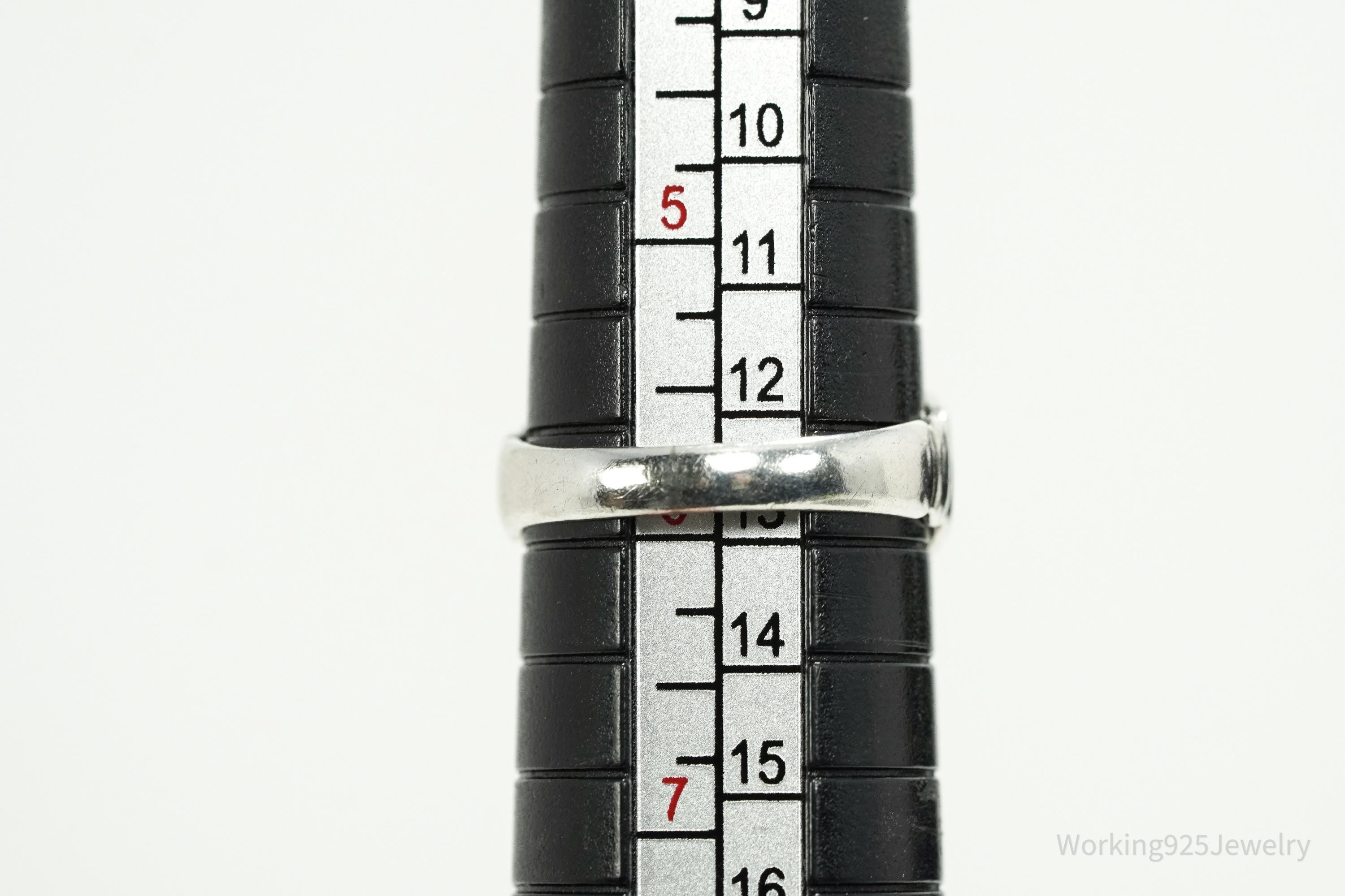 Vintage Native American Turquoise Sterling Silver Ring - Size 5.75