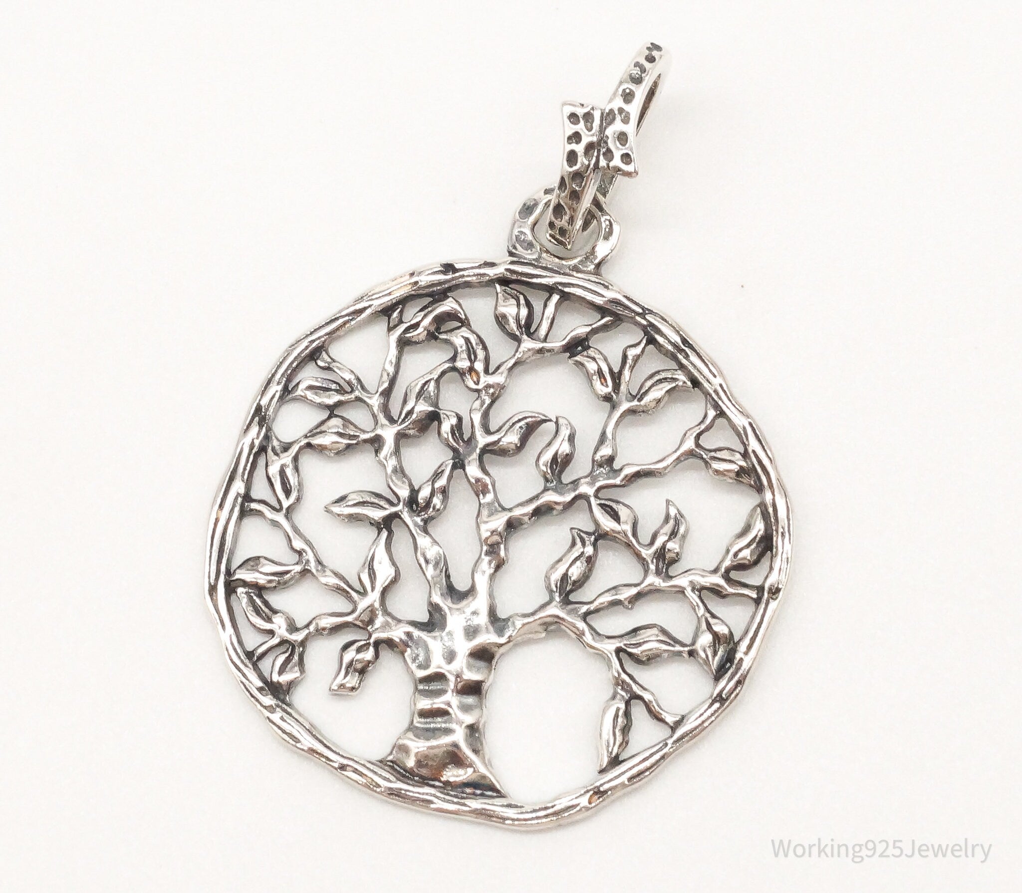 Vintage Tree Openwork Sterling Silver Pendant