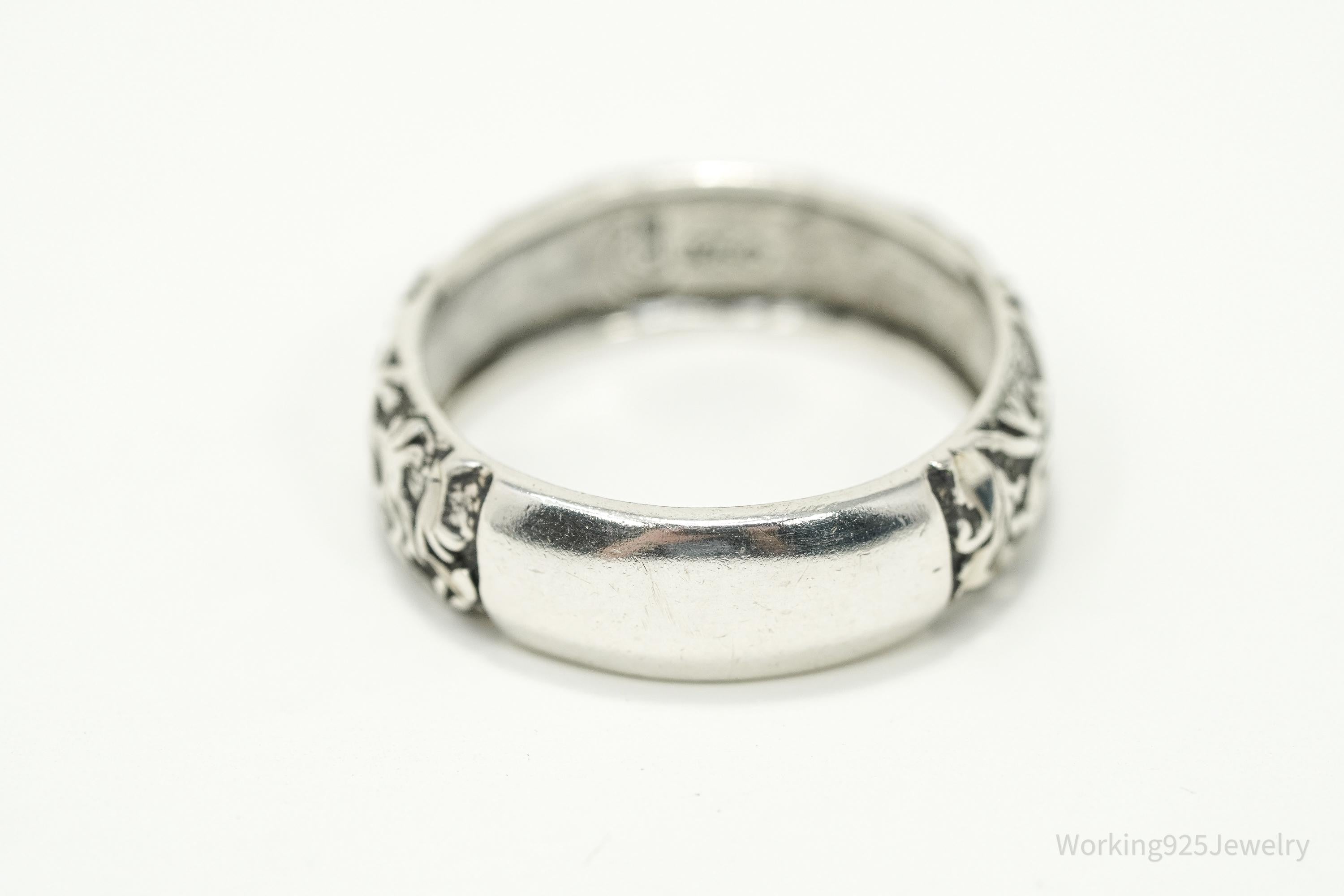 Vintage Native Designer Carolyn Pollack Relios Sterling Silver Band Ring Size 10.25