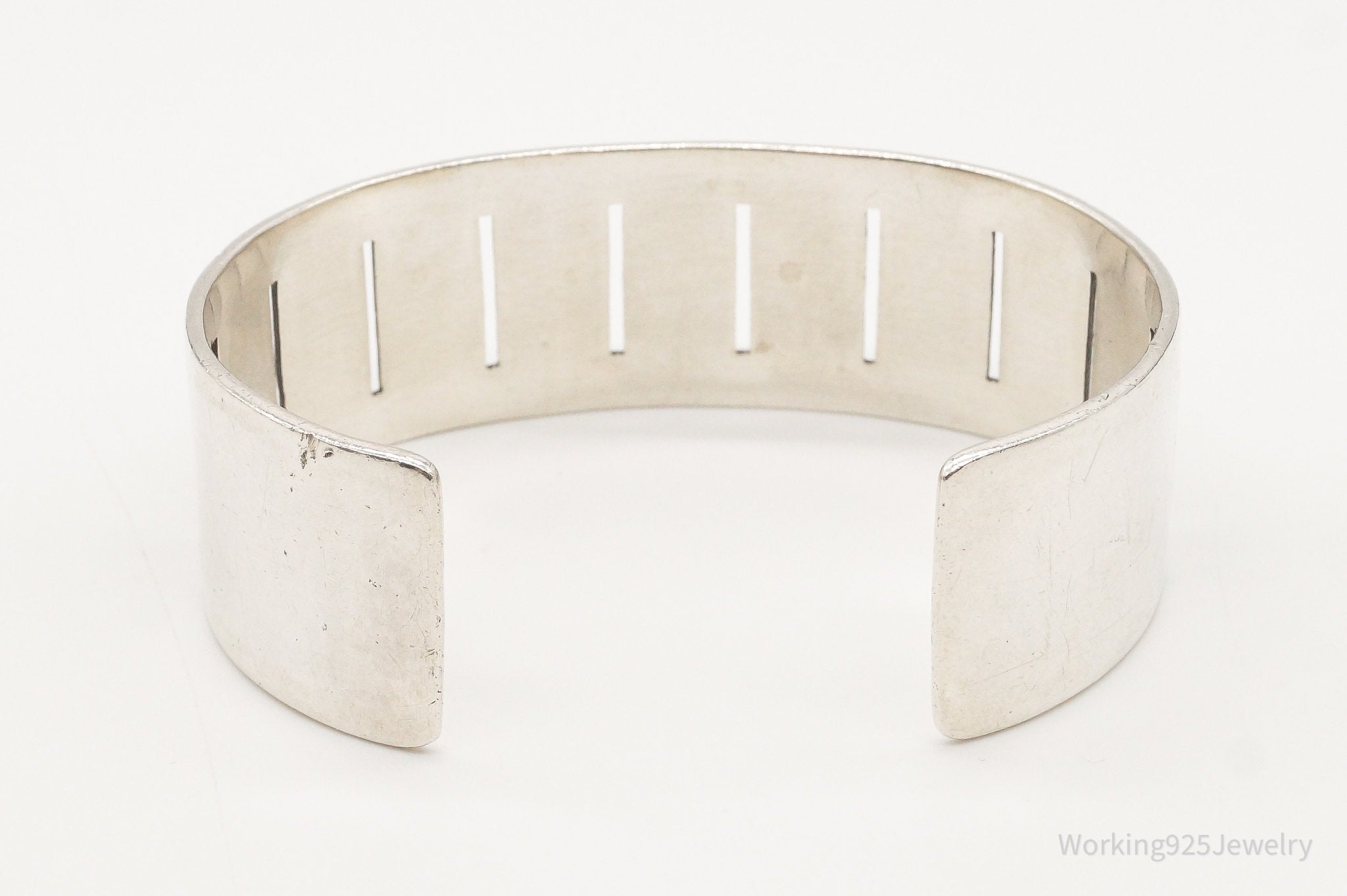 Vintage Mexico Modernist Sterling Silver Cuff Bracelet