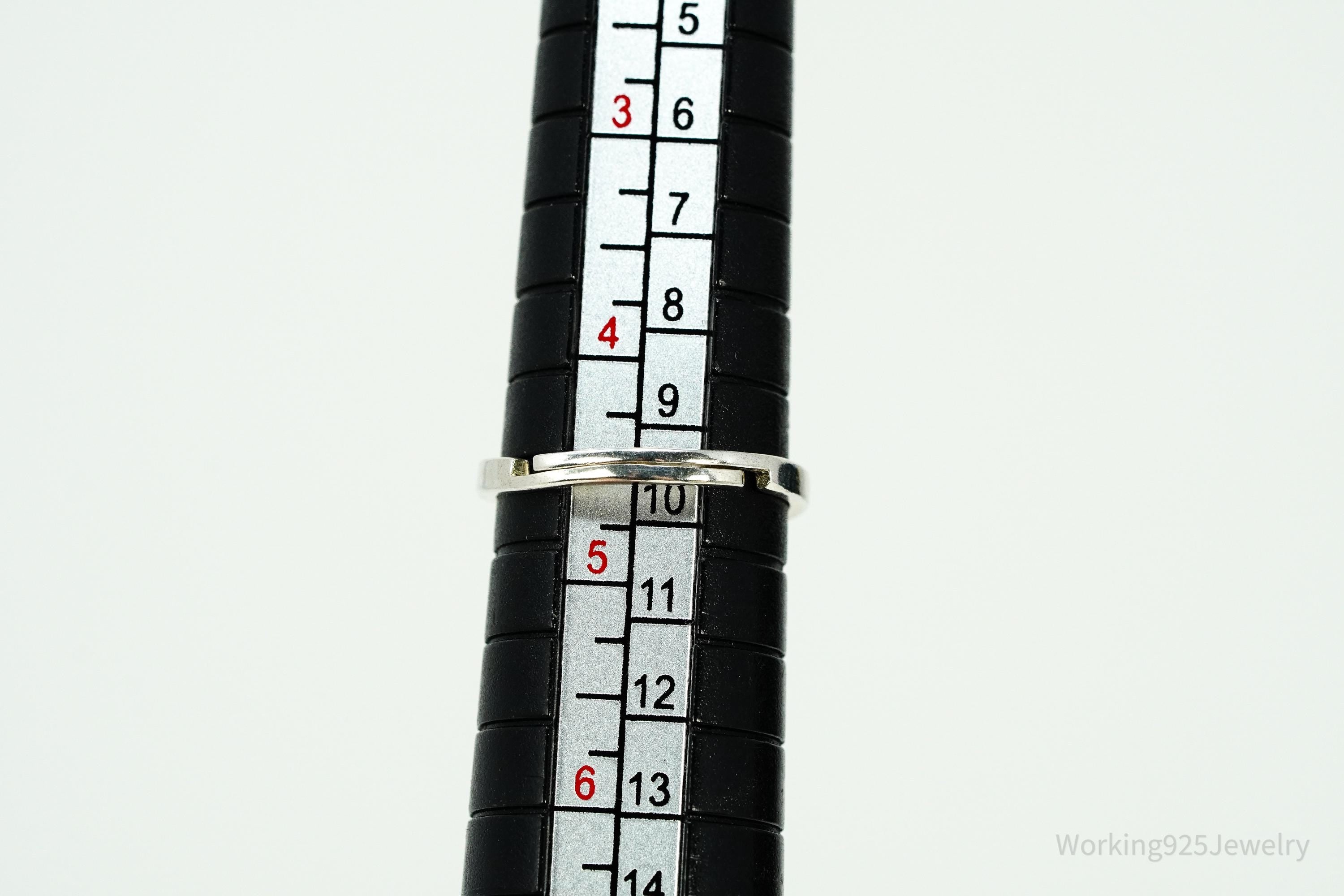 Vintage Faux Sapphire Sterling Silver Ring - Size 4.5 Adjustable