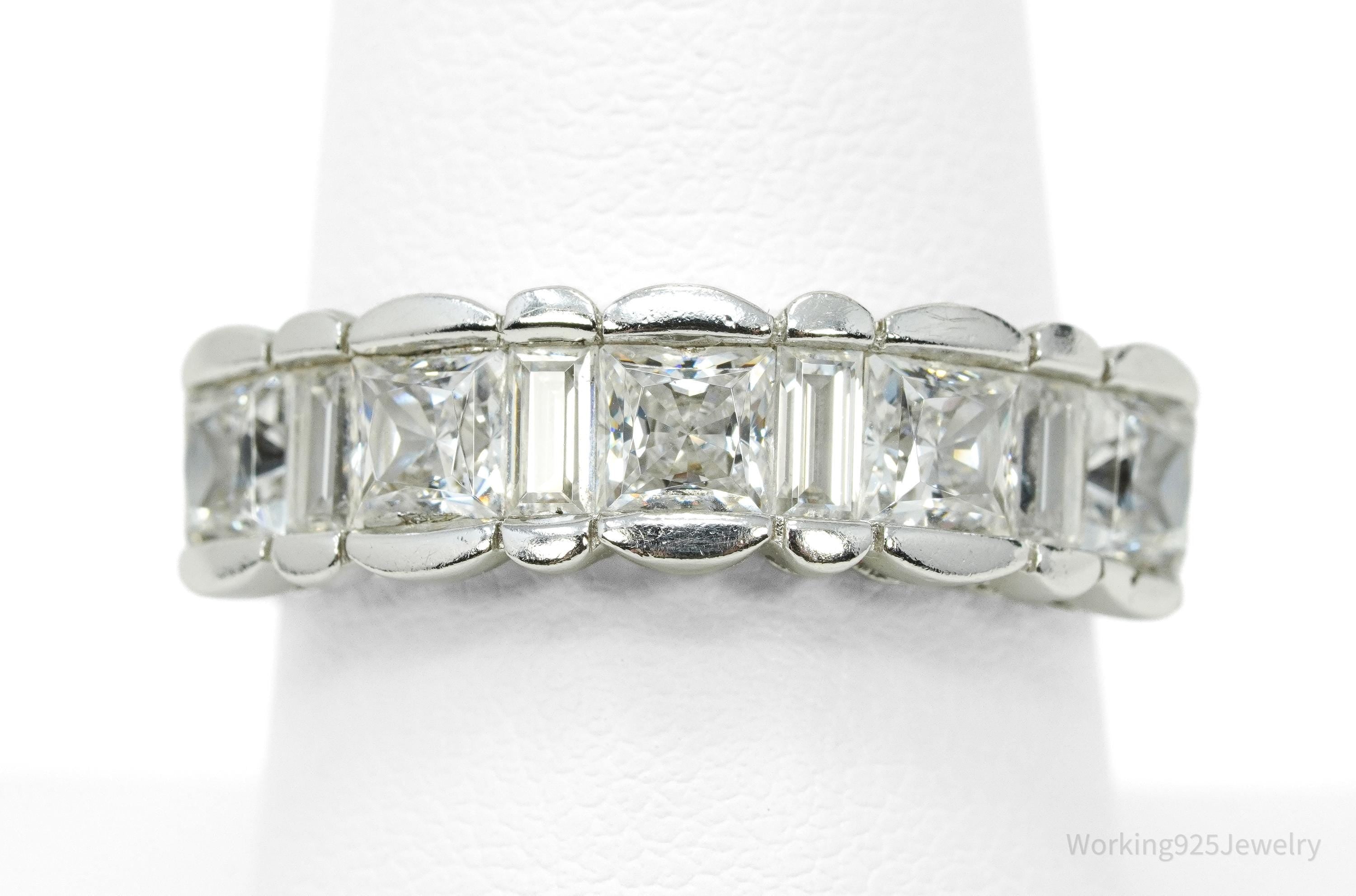 Vintage MEDA Cubic Zirconia Sterling Silver Ring - Size 8.75