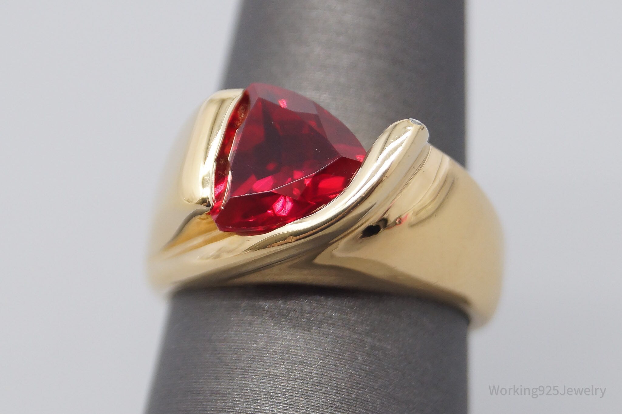 UTC Lab Ruby Gold Over Sterling Silver Ring - Size 7