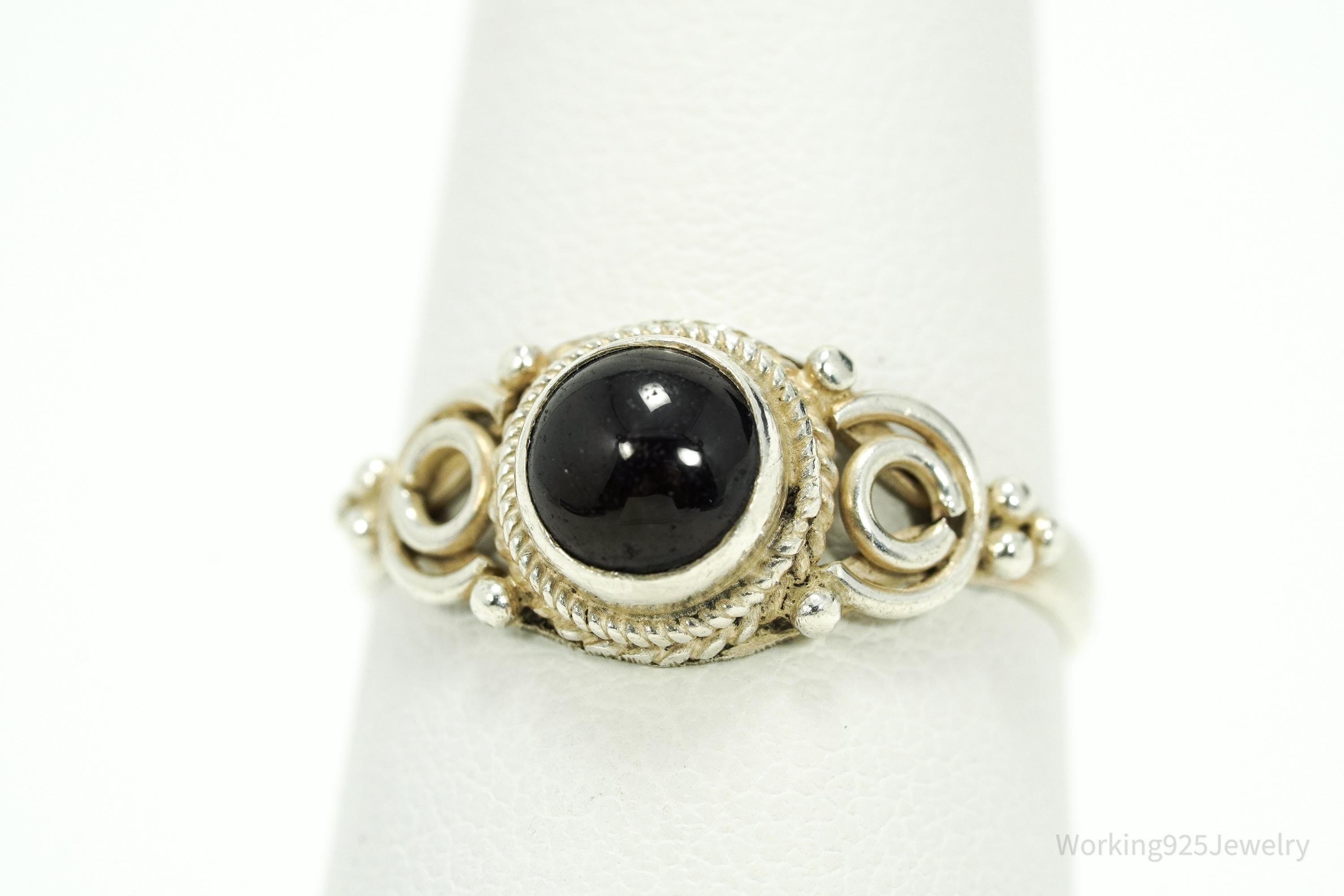 Vintage Rhodolite Garnet Sterling Silver Ring Size 7.25