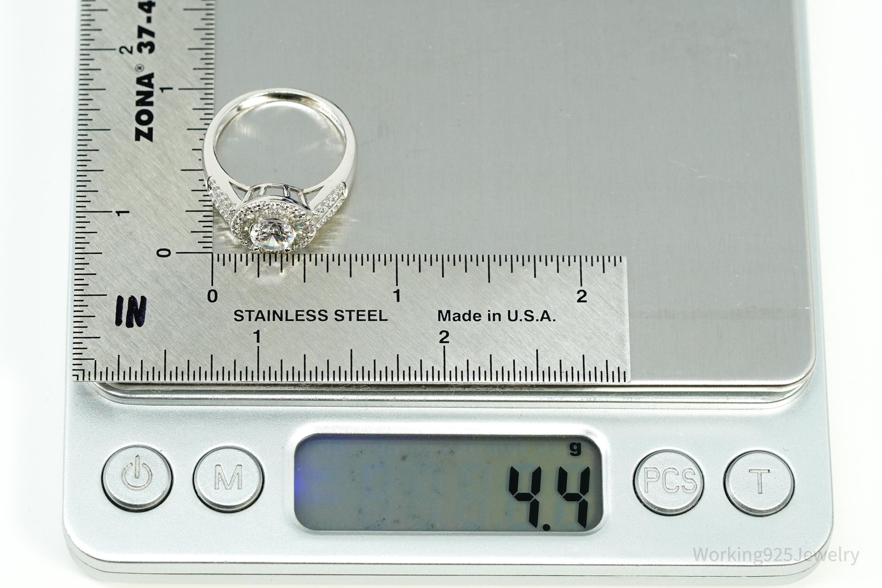 Vintage JCL Cubic Zirconia Sterling Silver Ring Size 8