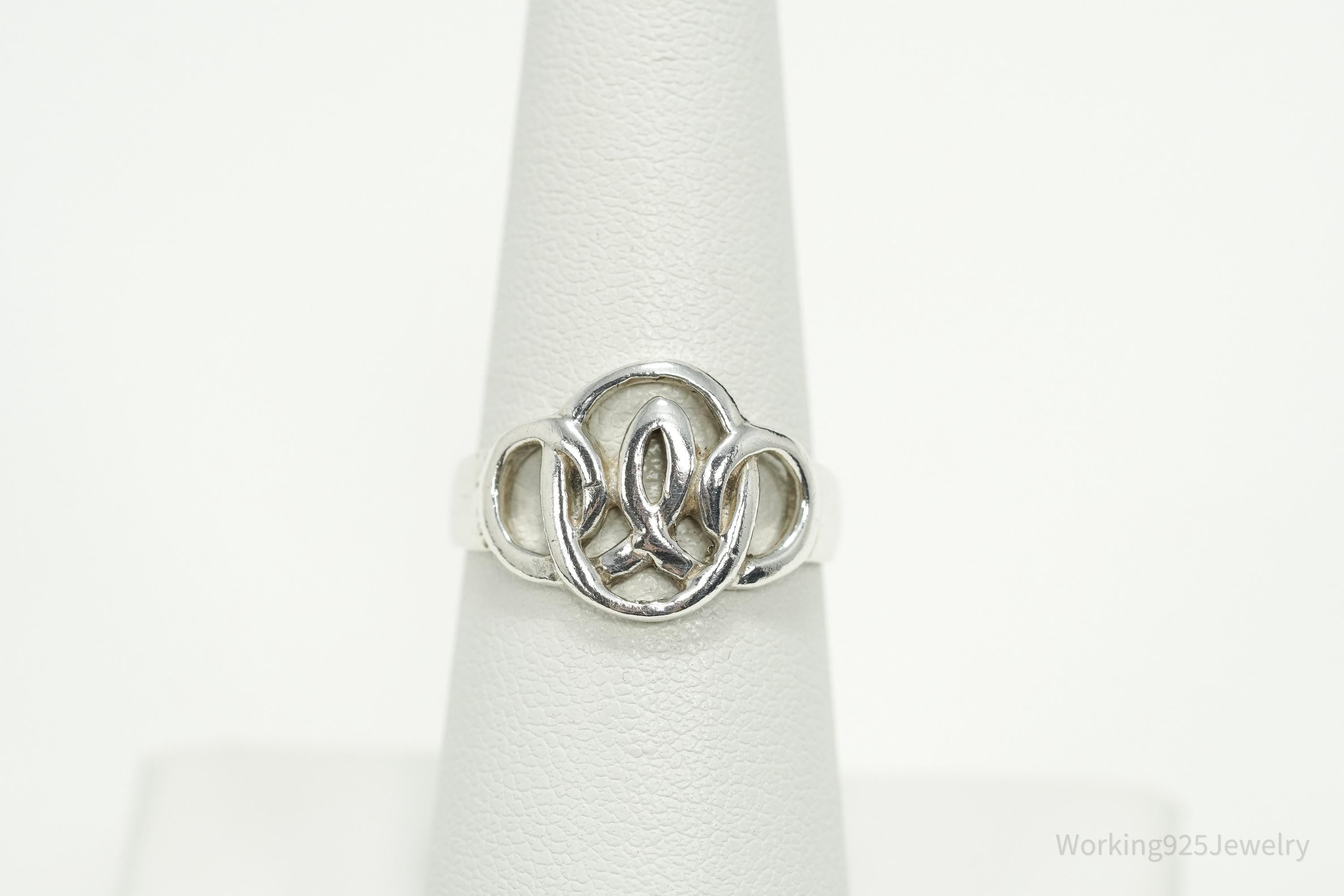 Vintage Ichthus Fish Sterling Silver Ring - Size 7.25