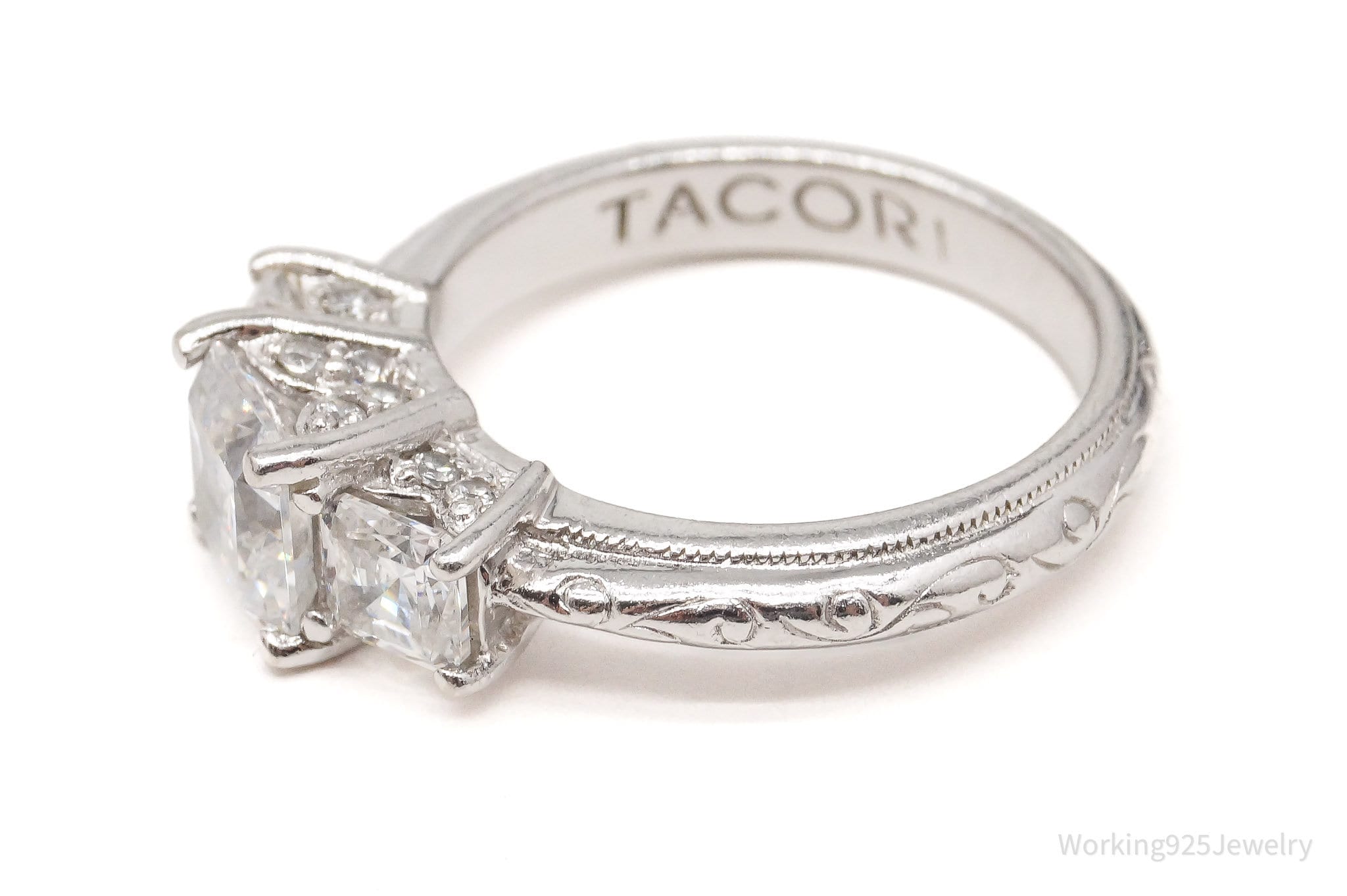 Designer TACORI Cubic Zirconia Sterling Silver Ring - Size 5