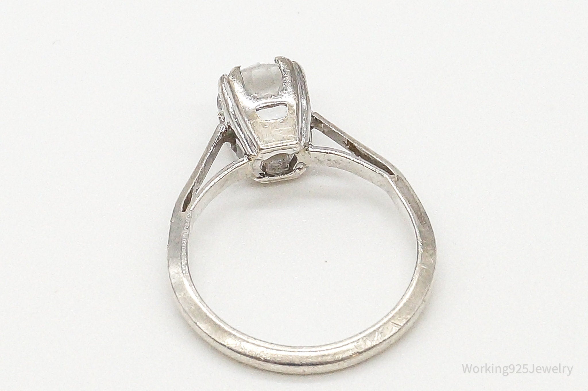 Vintage ESPO White Topaz Sterling Silver Ring - Size 6.75