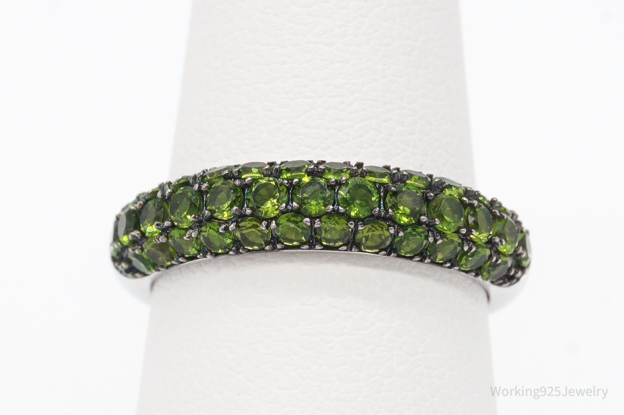 Designer DK Green Chrome Diopside Sterling Silver Ring - Size 5.25