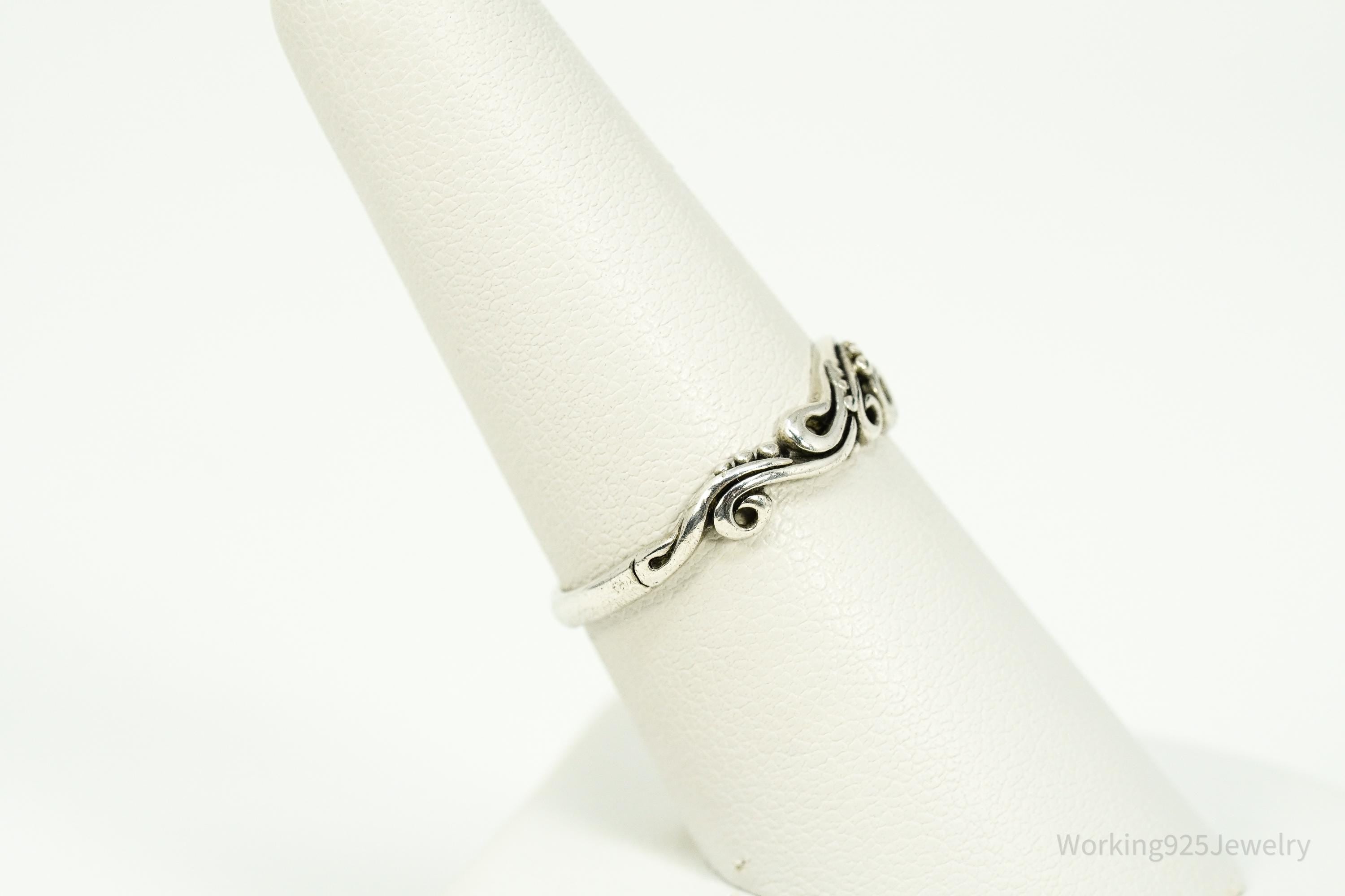 Vintage Art Deco Style Sterling Silver Ring - Size 7.75