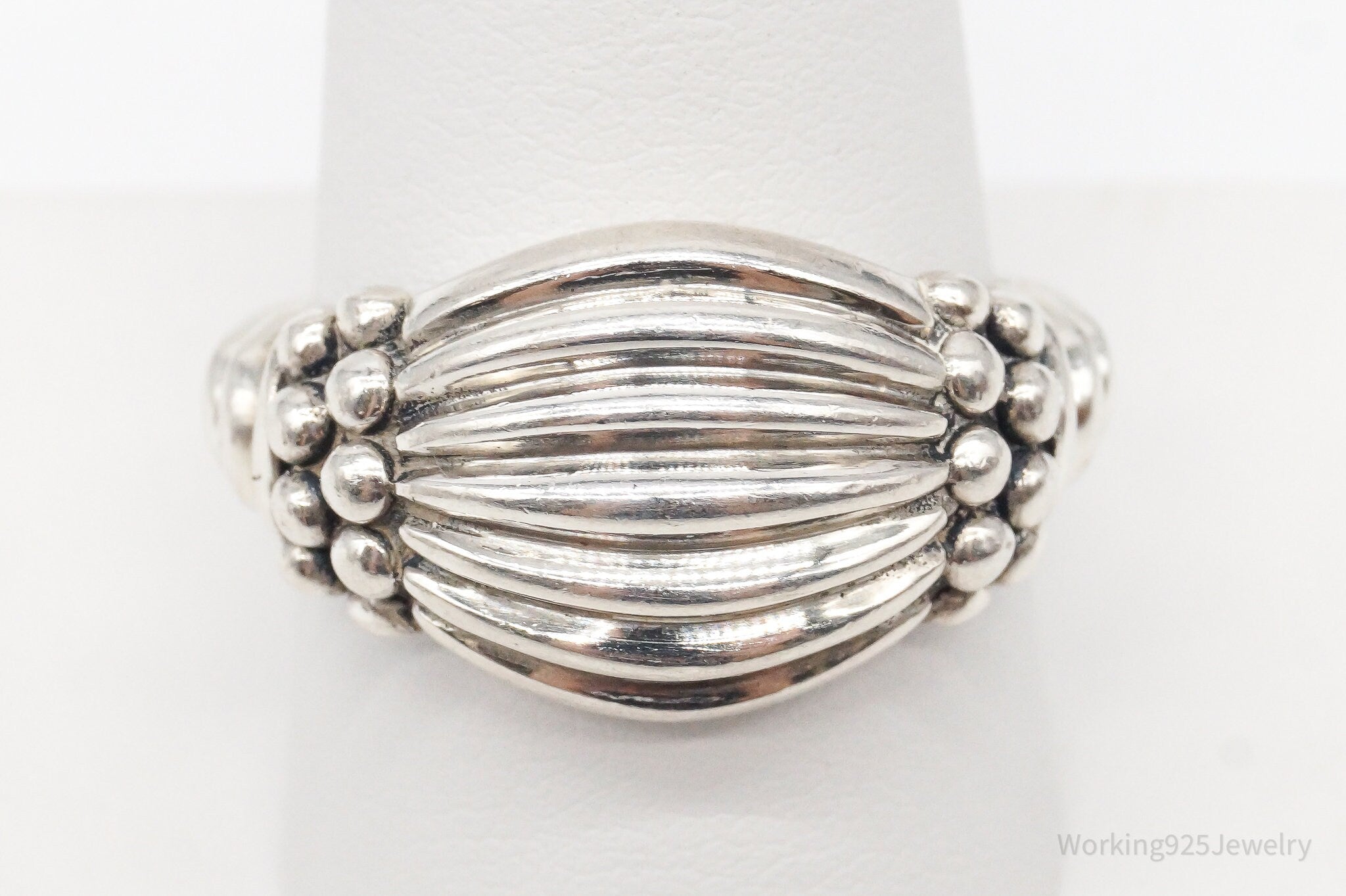 Vintage Modernist Style Sleek Sterling Silver Ring - Size 10