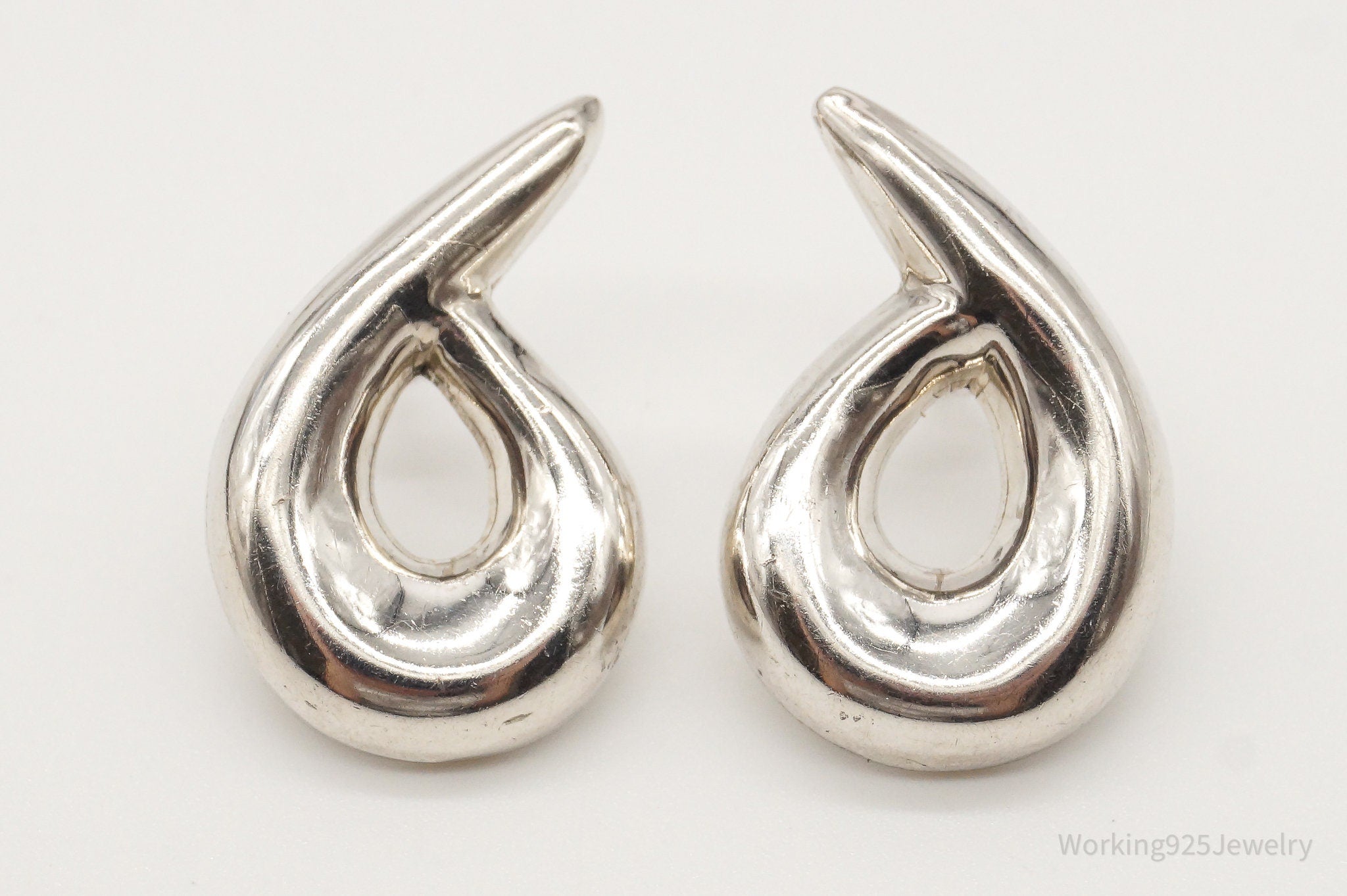 Vintage Mexico Modernist Sterling Silver Earrings