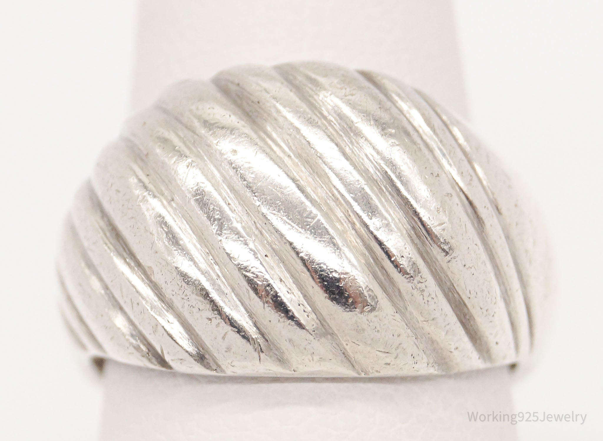 Vintage Puffy Modernist 900 Silver Ring SZ 7