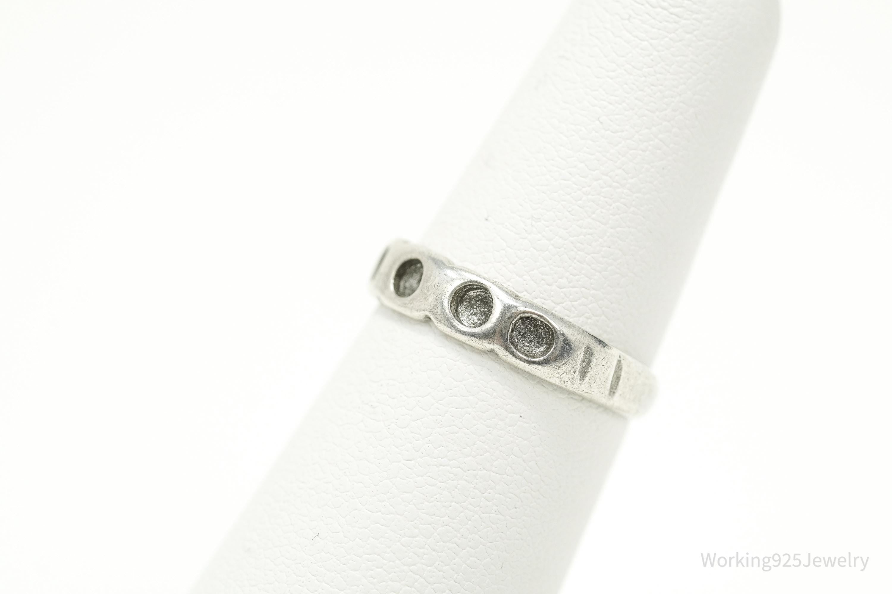 Antique Silver Band Ring - Size 5