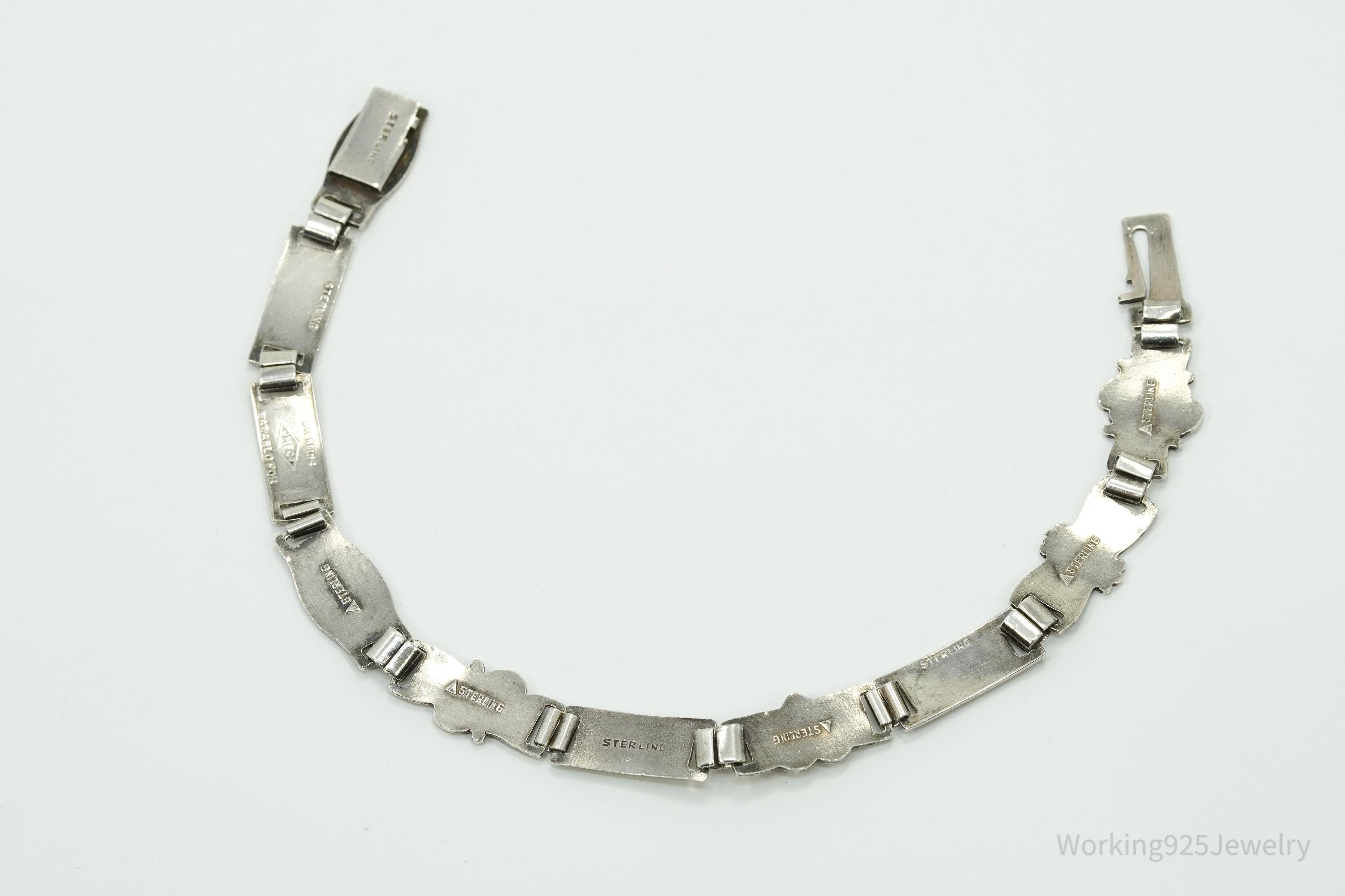 Antique Family & Children Members Names Sterling Silver Mother's Bracelet