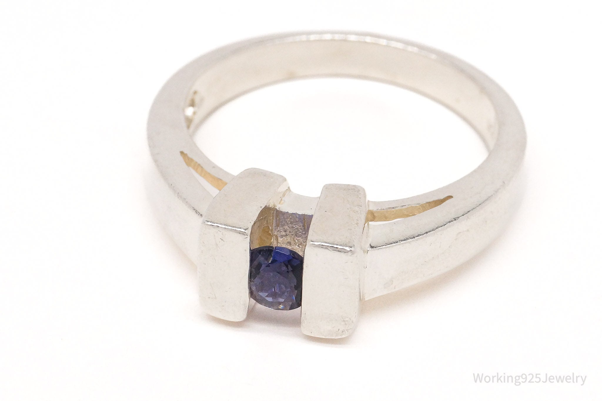 Vintage Tanzanite Sterling Silver Ring - Size 7.75