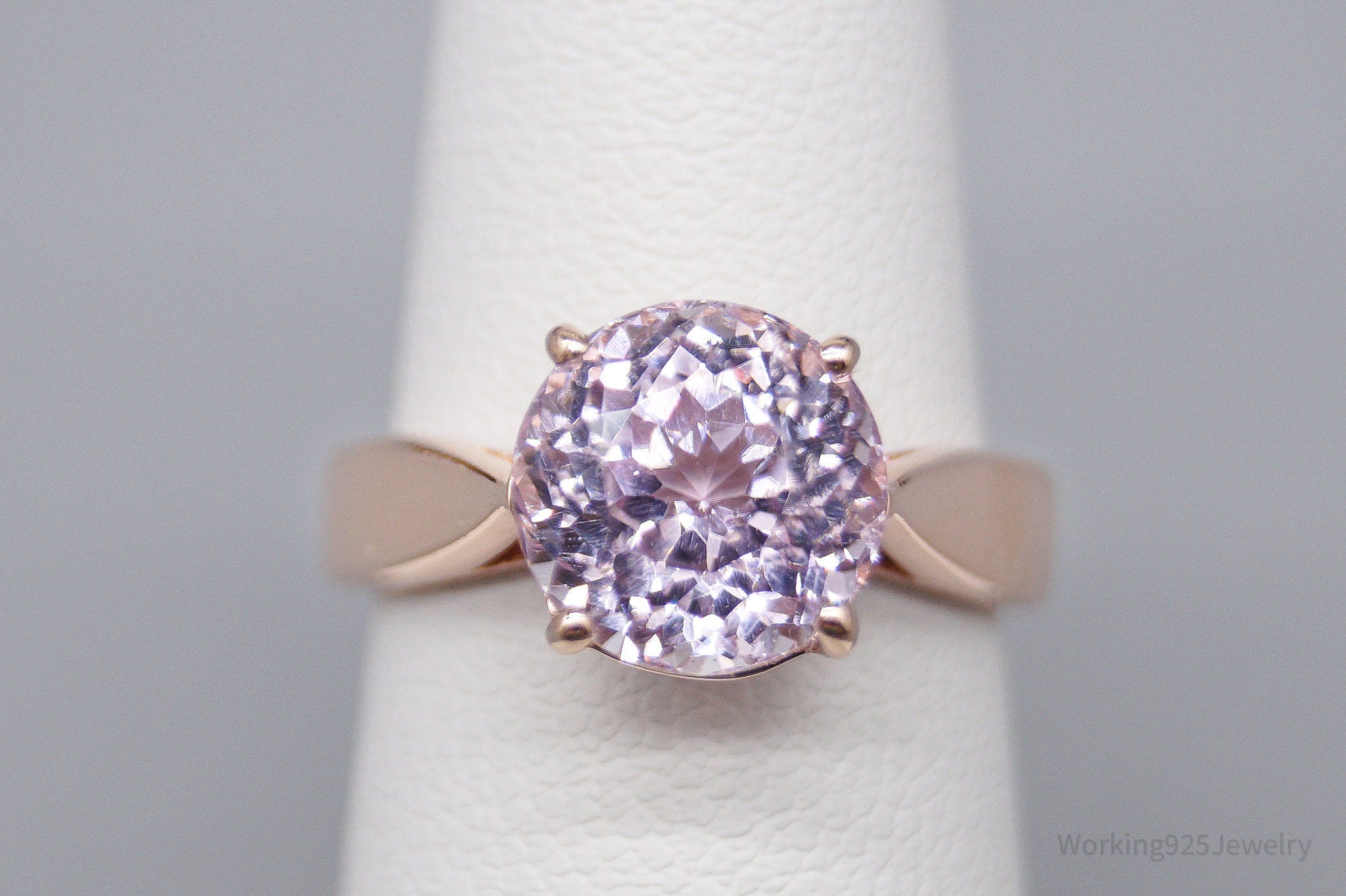 JTV BBJ Pink Kunzite 18K Rose Gold Over Sterling Silver Ring - Size 5