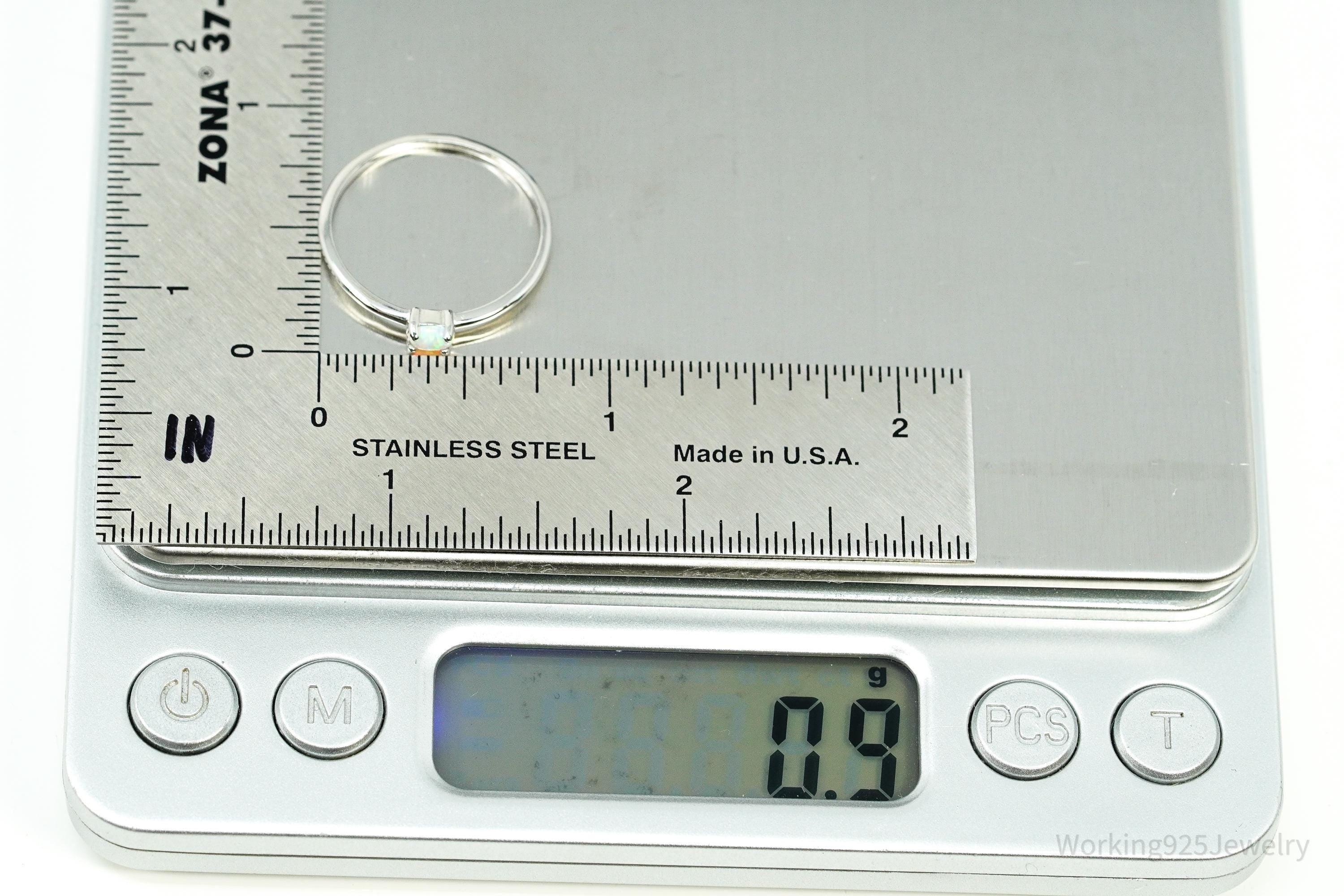 Vintage Opal Sterling Silver Ring - Size 8.25