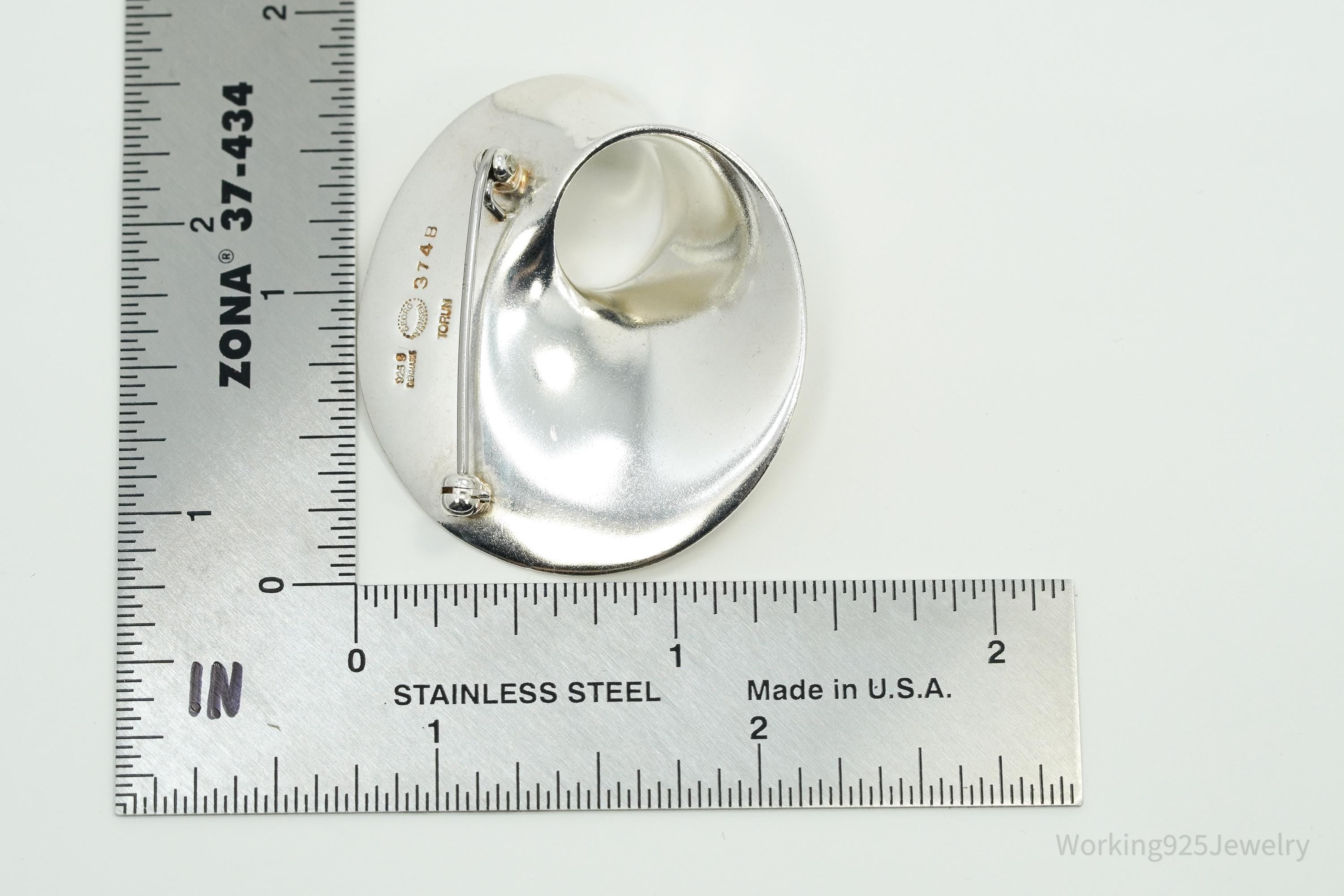 RARE Vintage Georg Jensen Vivianna Torun MOBIUS Sterling Silver Brooch Pin