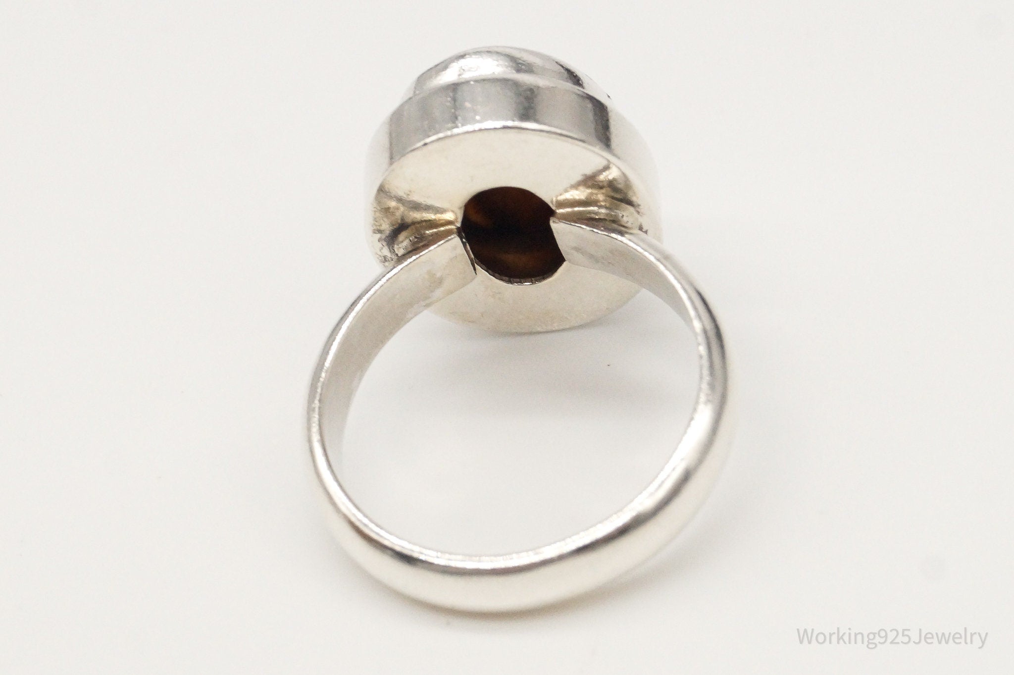 Vintage Tigers Eye Sterling Silver Ring - Size 7