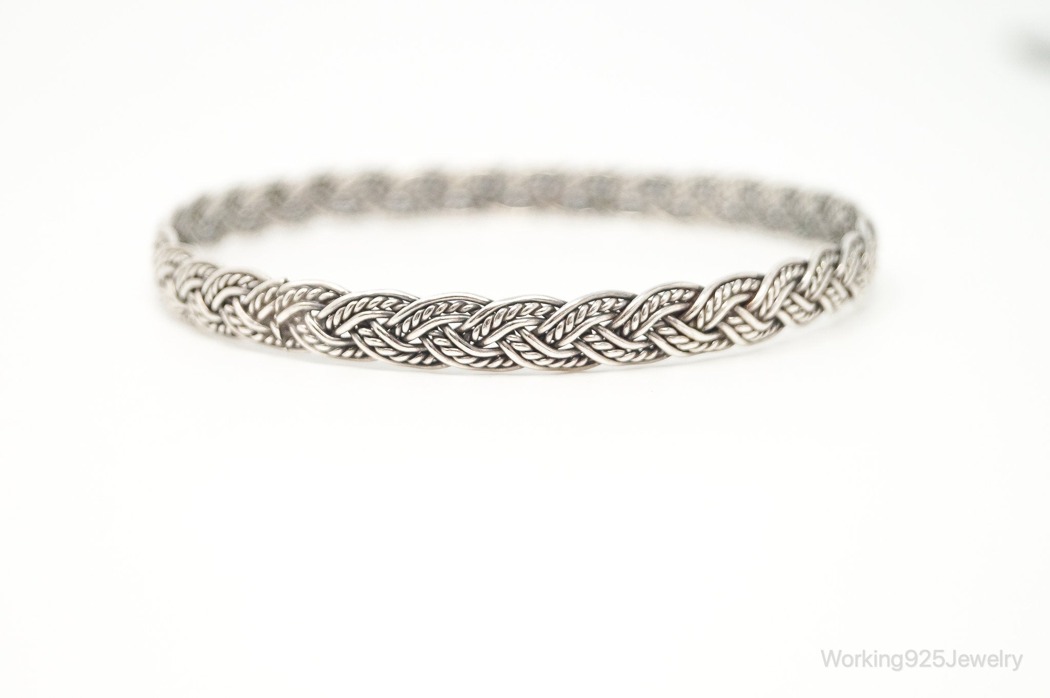 Vintage Rope Weave Braid Sterling Silver Bracelet