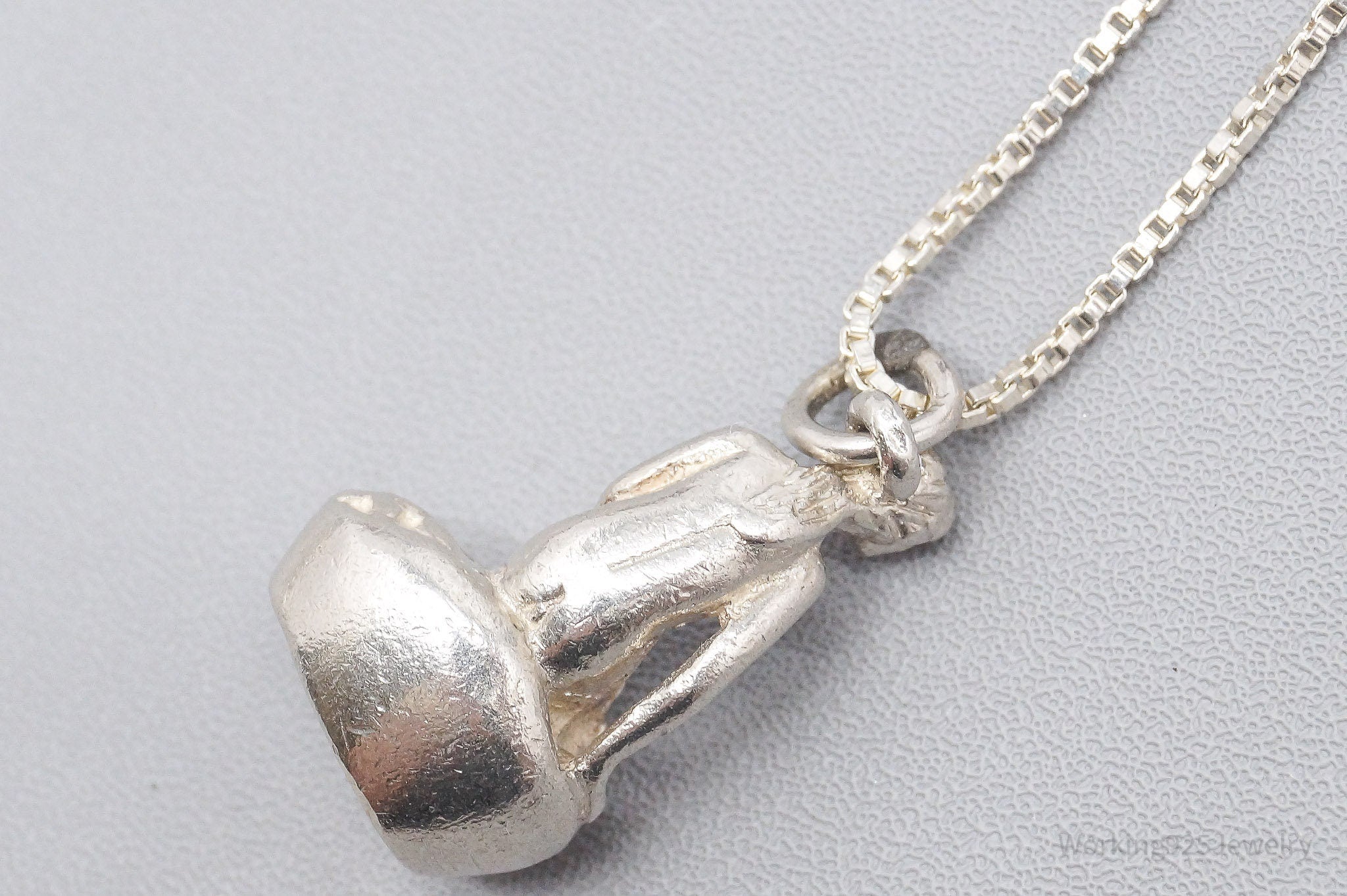 Vintage Denmark Bernard Hertz Lady In The Harbor Sterling Silver Necklace 18"