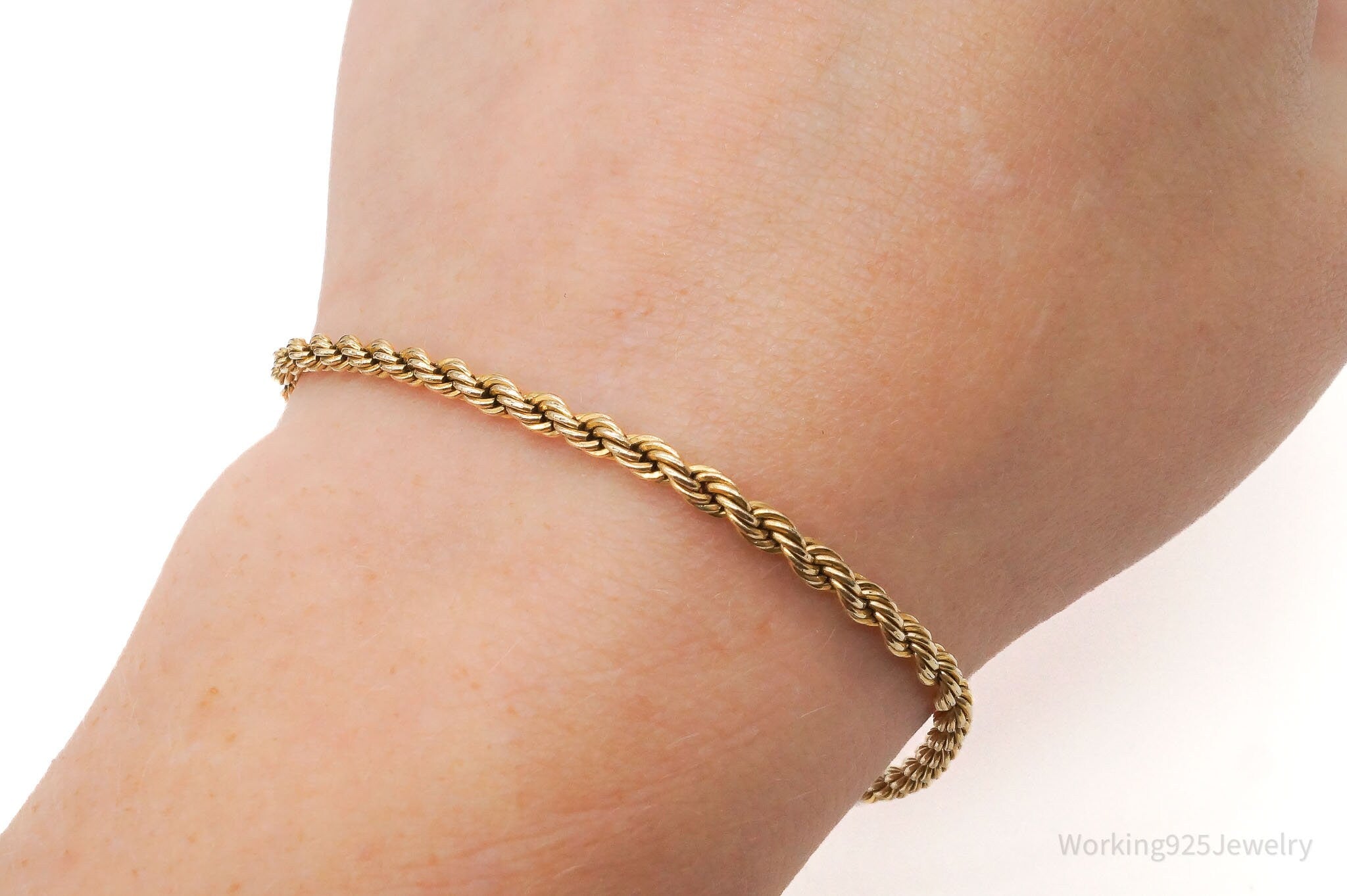 Vintage 14K Gold Filled Rope Chain Bracelet