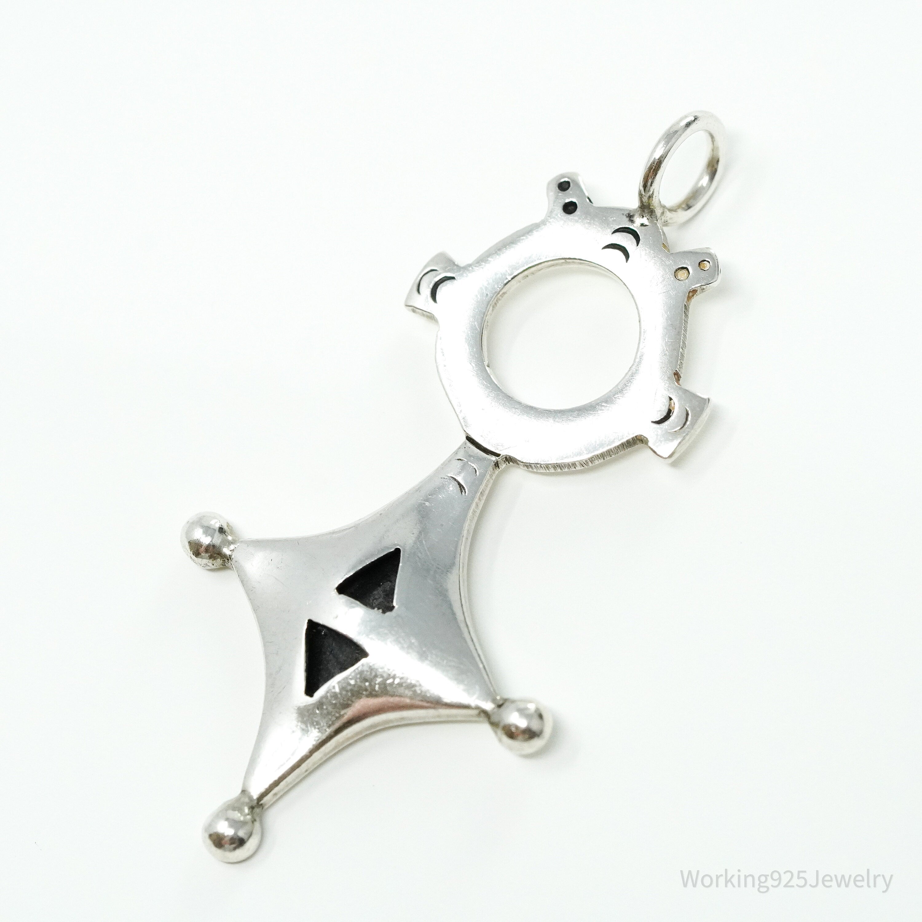 Vintage Large Sterling Silver Cross Pendant