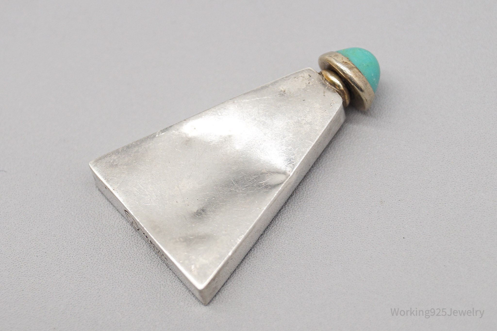 Vintage RAG Mexico Turquoise Topped Sterling Silver Perfume Bottle