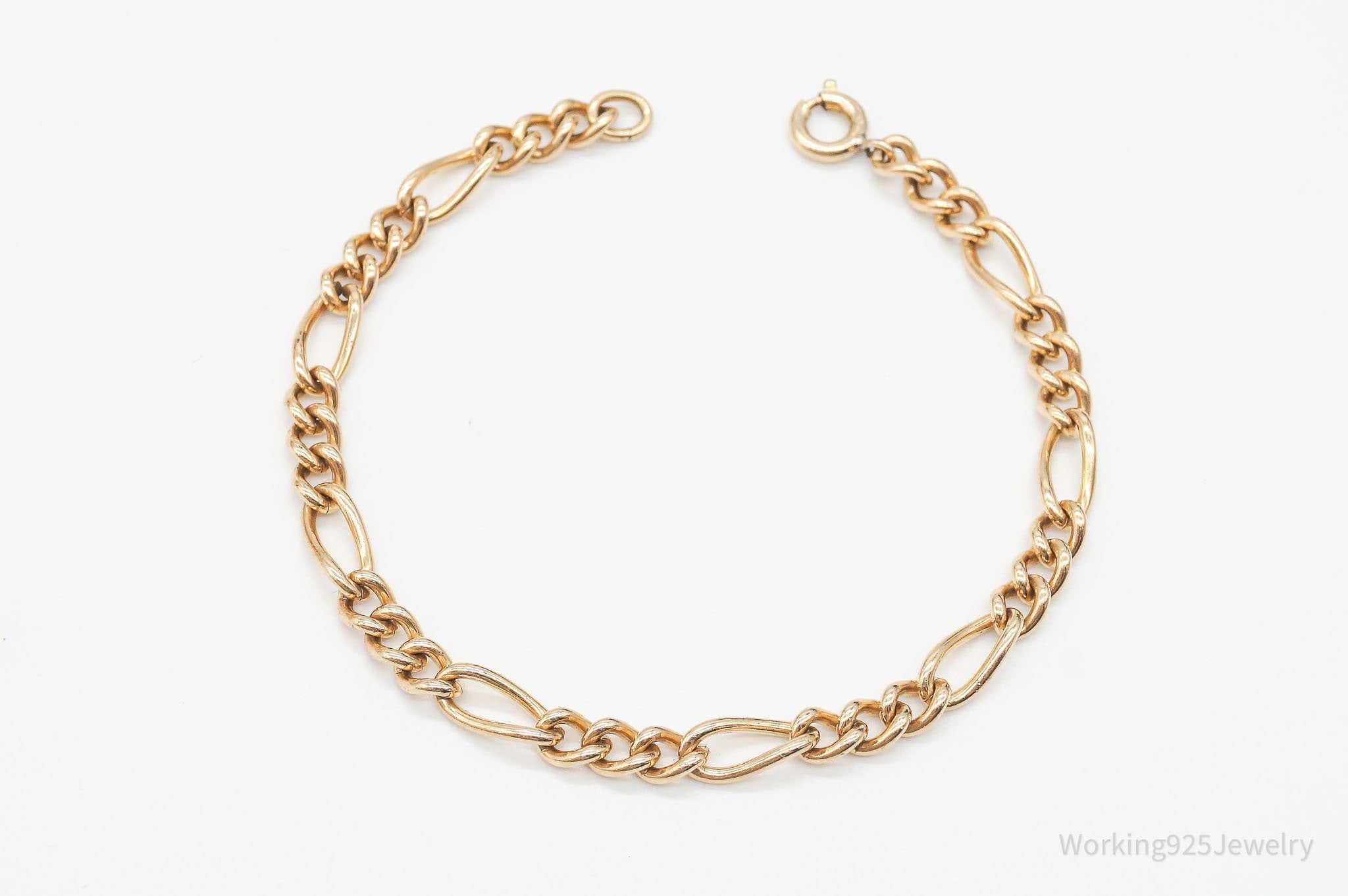 Vintage Retro 1950s 1/20 12K Gold Filled Figaro Chain Bracelet