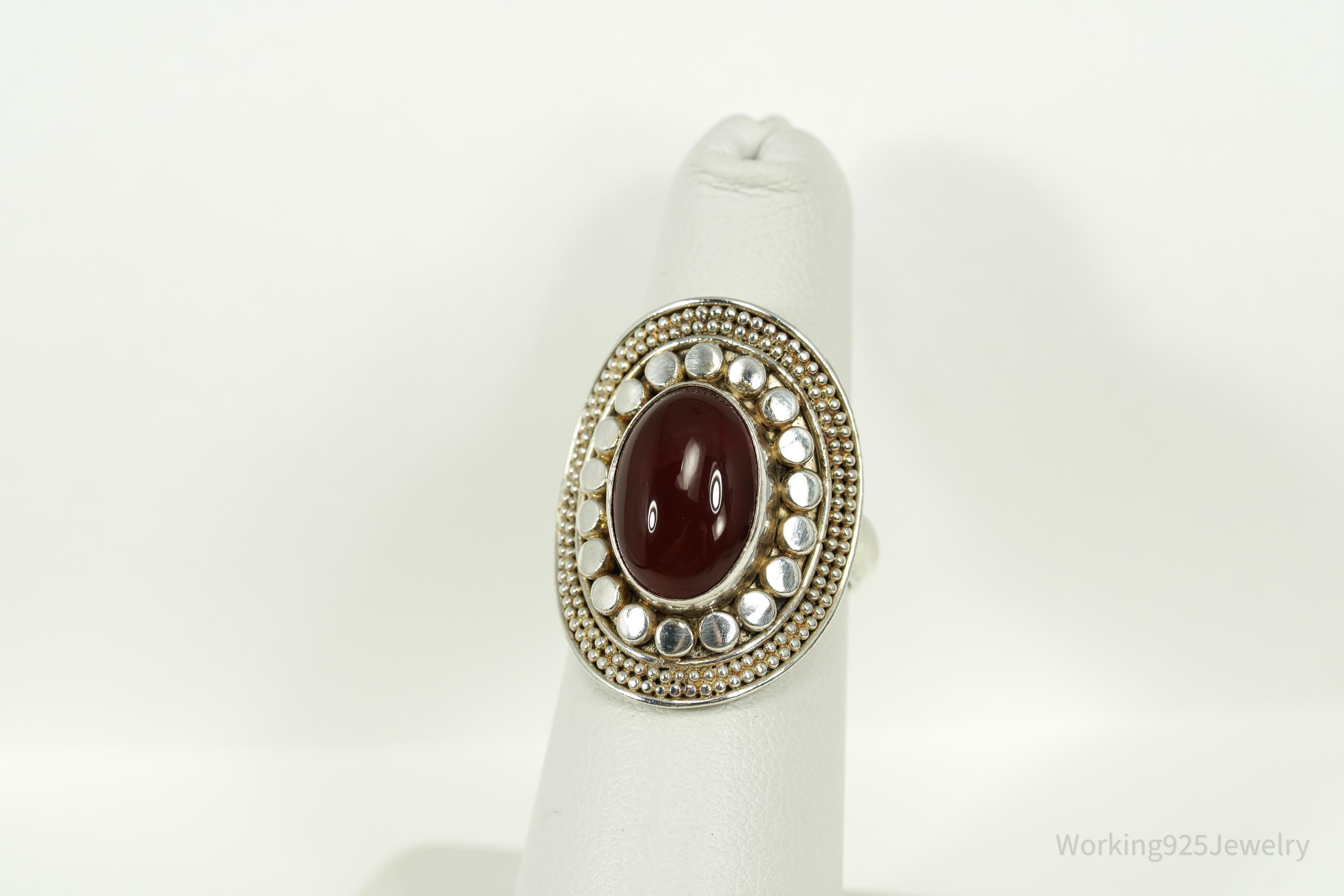 Vintage ATI Carnelian Sterling Silver Ring - Size 6