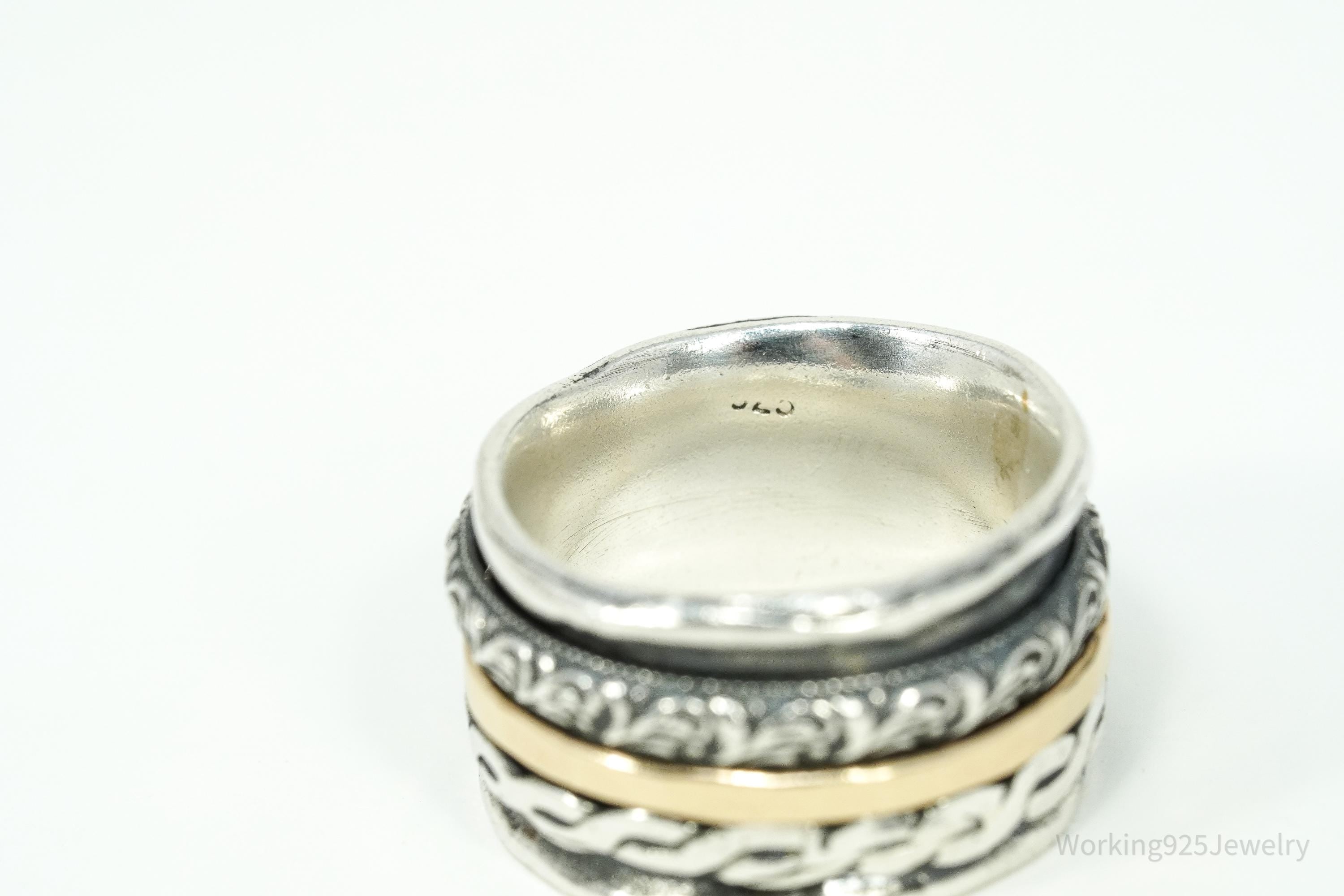 Vintage Gold Vermeil Sterling Silver Spinner Band Ring- Size 7.25