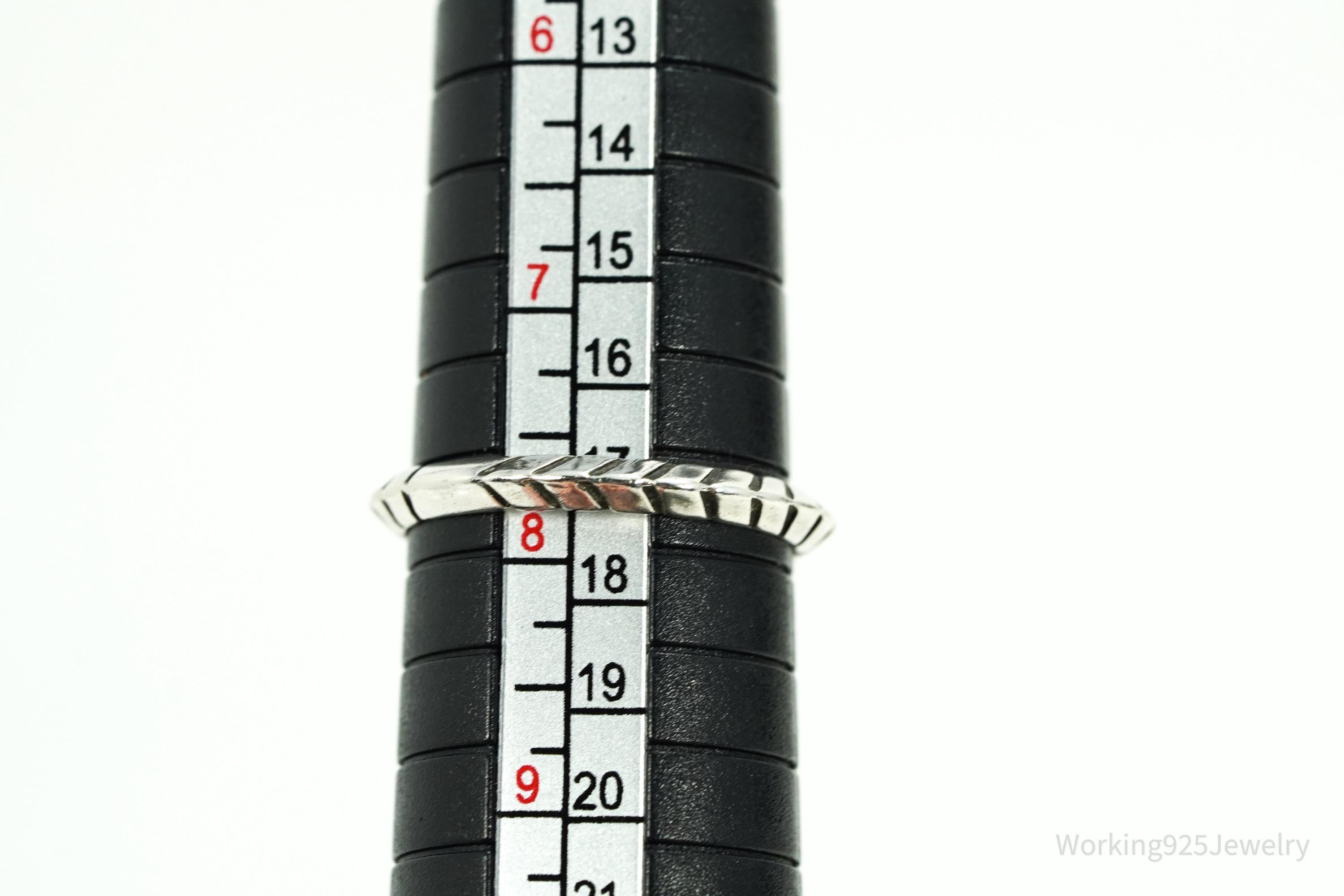 Vintage Native Designer Carolyn Pollack Sterling Silver Band Ring Size 7.75