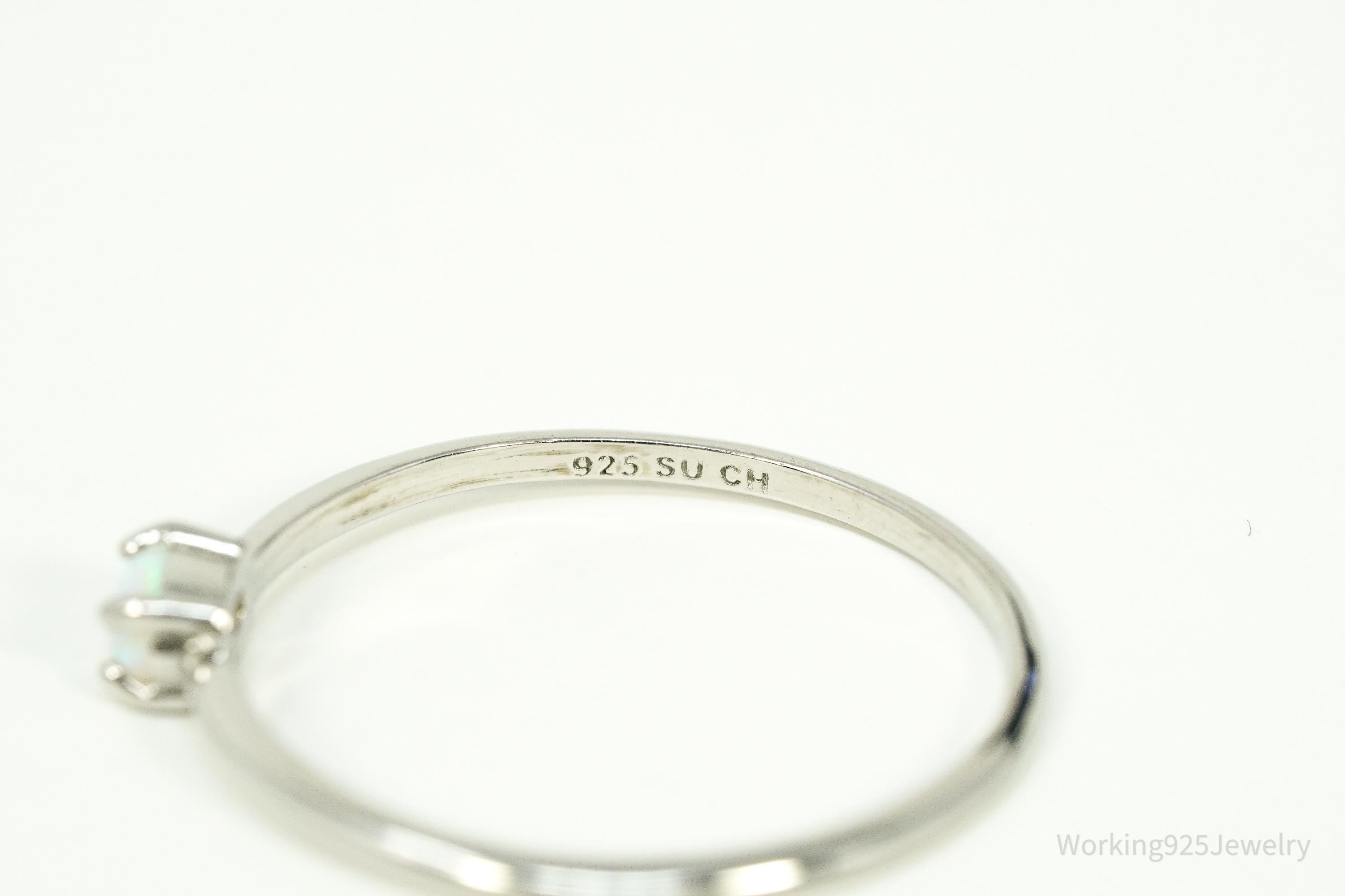 Vintage Opal Sterling Silver Ring - Size 8.25