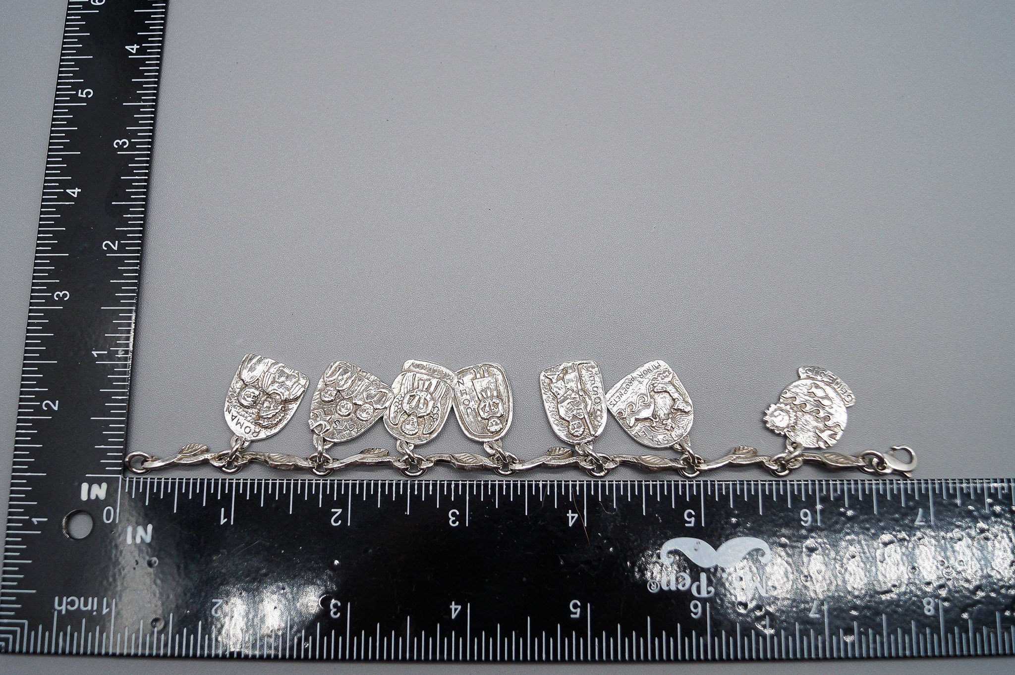 Jeep Collins Bible Study Charms Vines Sterling Silver Bracelet - 6 7/8"