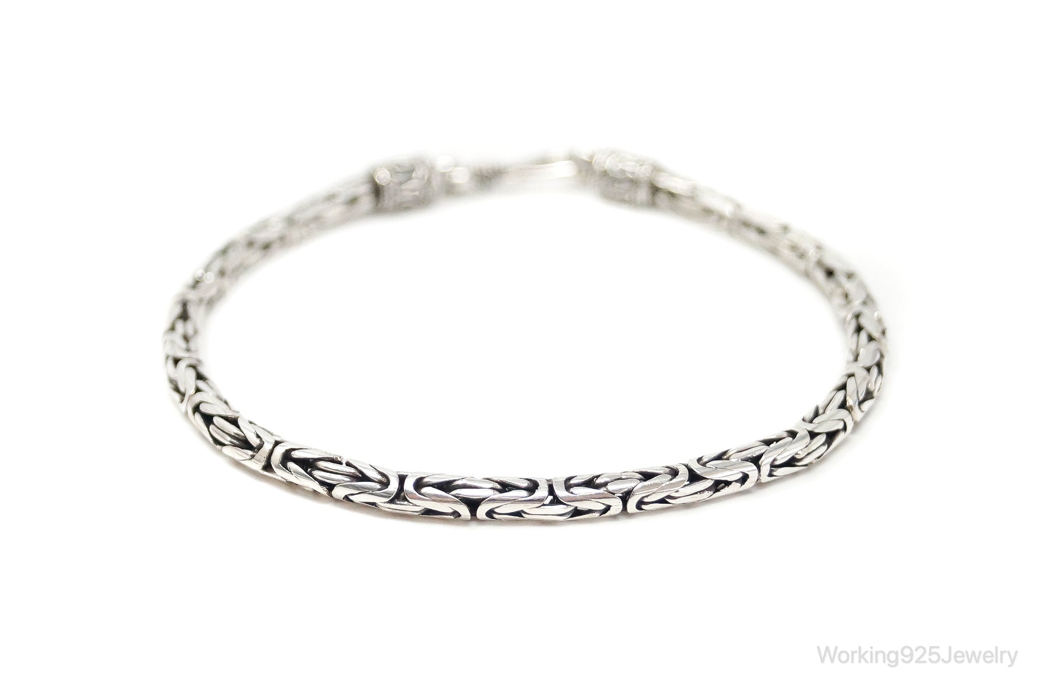 Vintage Byzantine Chain Balinese Sterling Silver Bracelet
