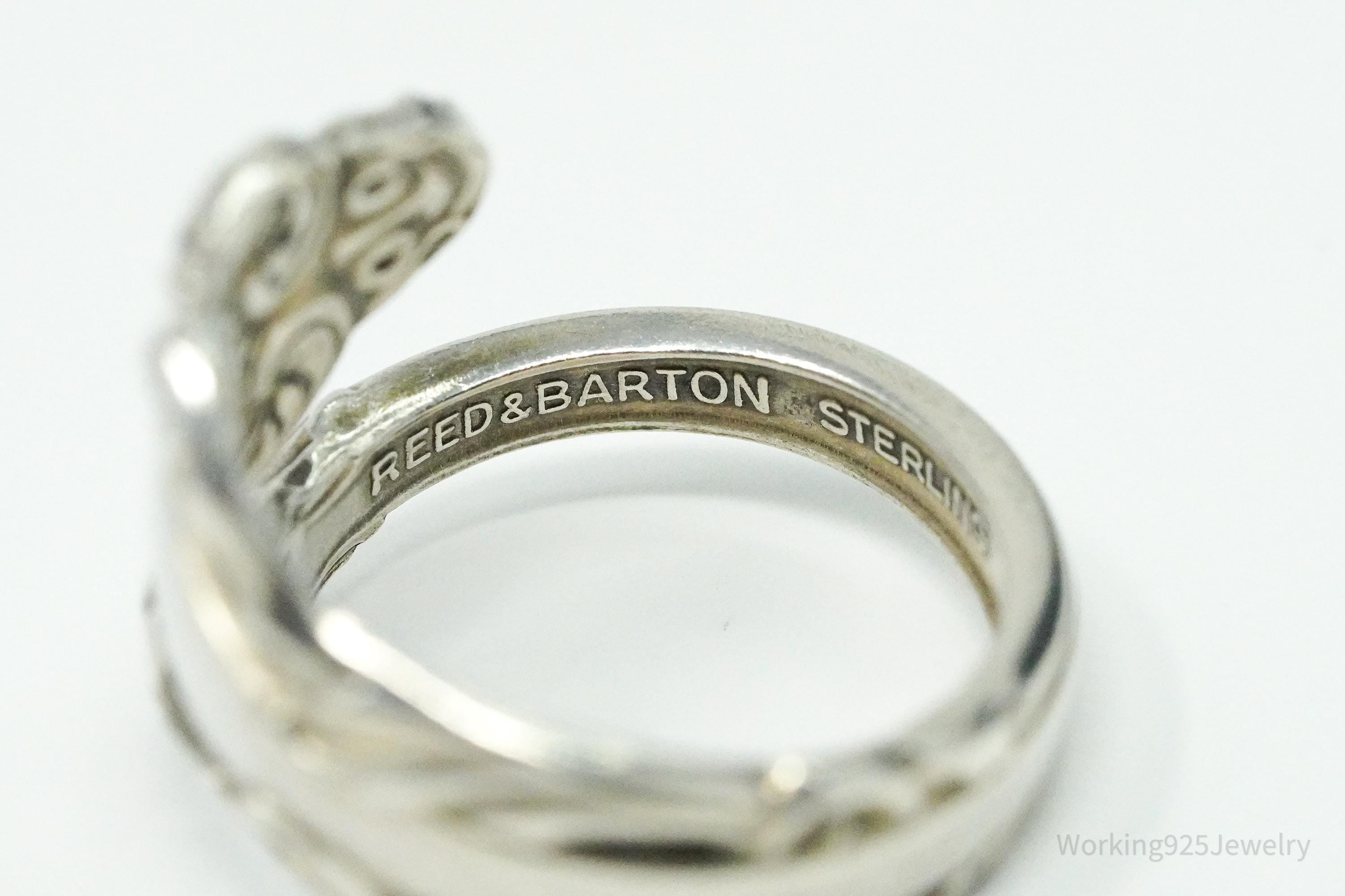 Antique Reed & Barton Repousse Sterling Silver Spoon Ring Size 6.75
