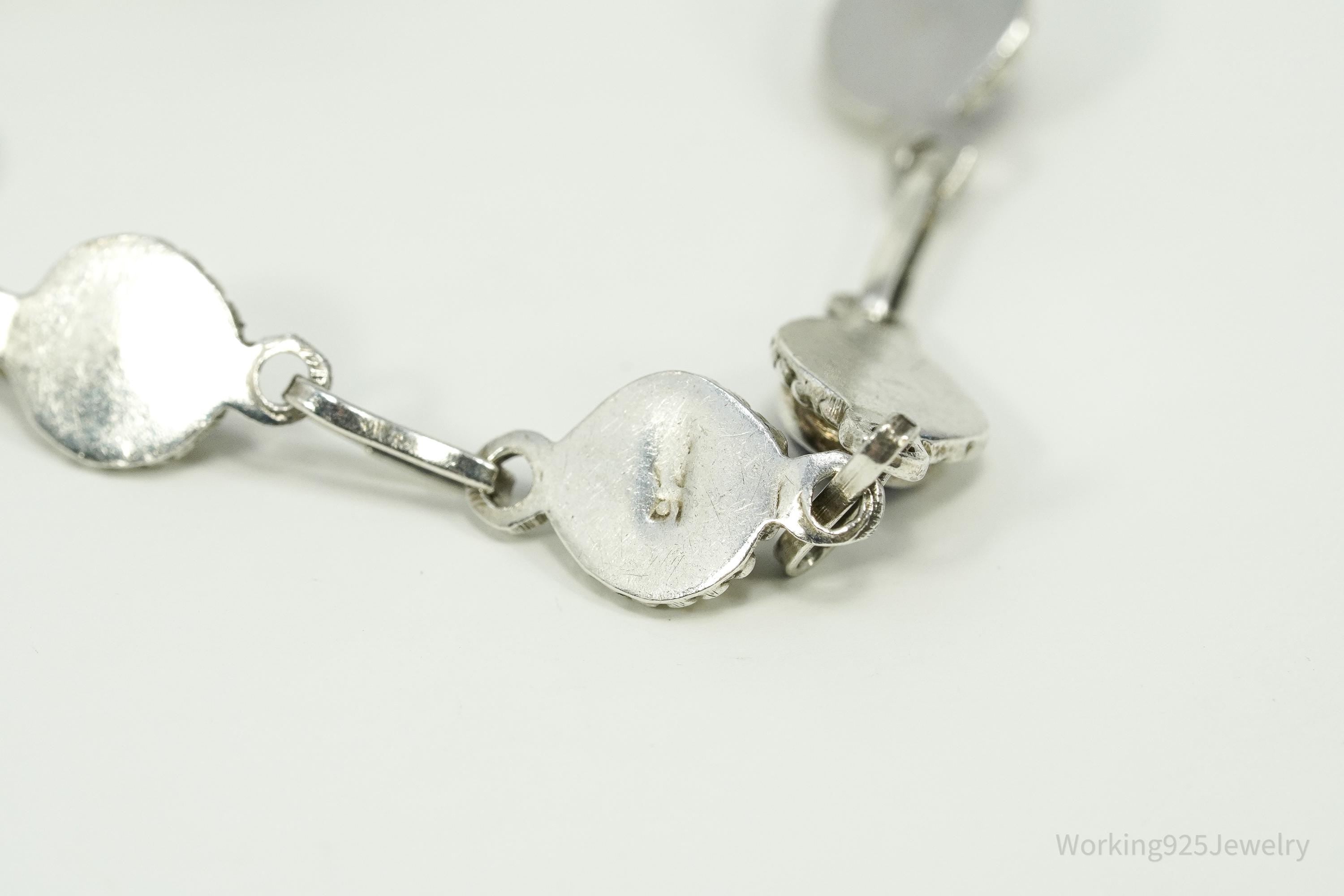 Vintage Amethyst Sterling Silver Toggle Bracelet 7 5/8"