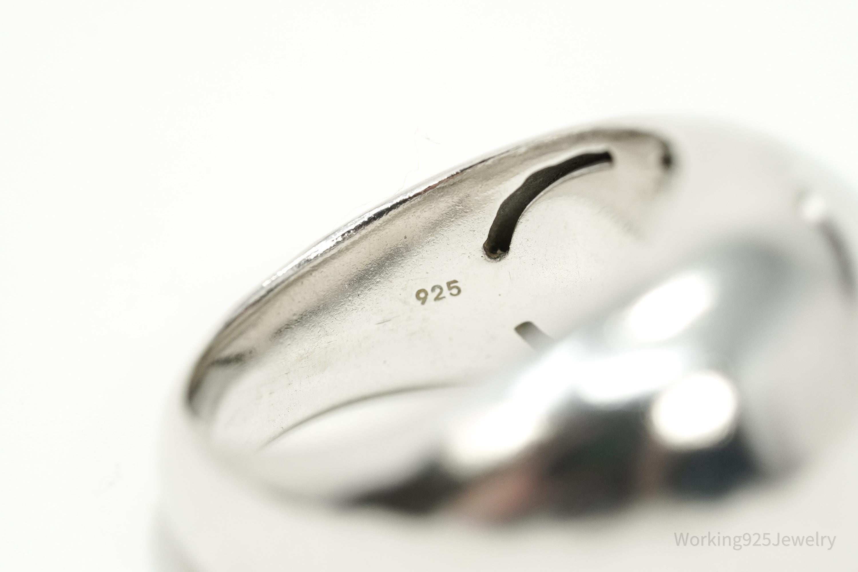 Vintage Designer Puffy Dome Style Sterling Silver Ring - Size 7