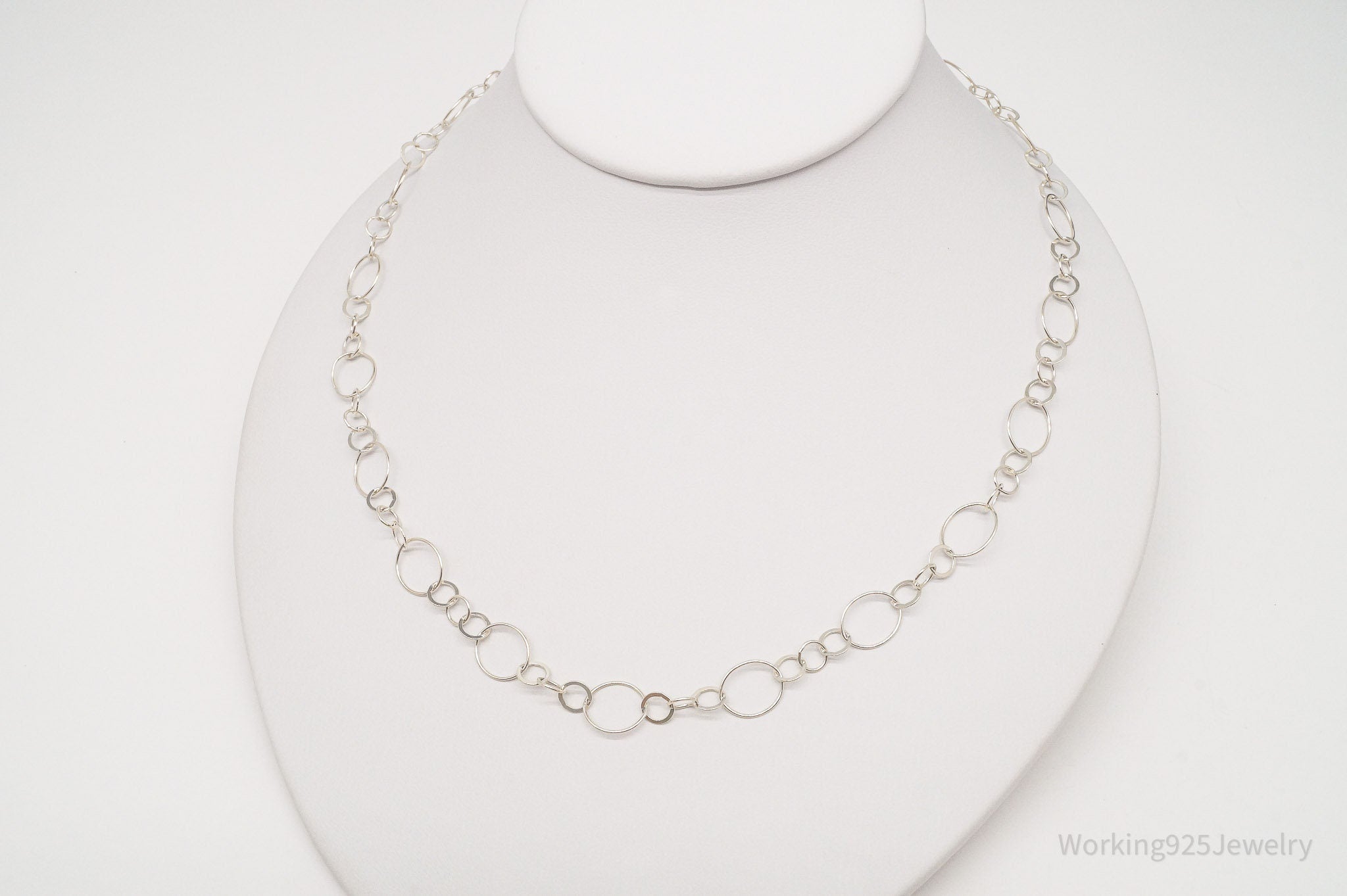 Long Vintage Italian Sterling Silver Chain Necklace 18"