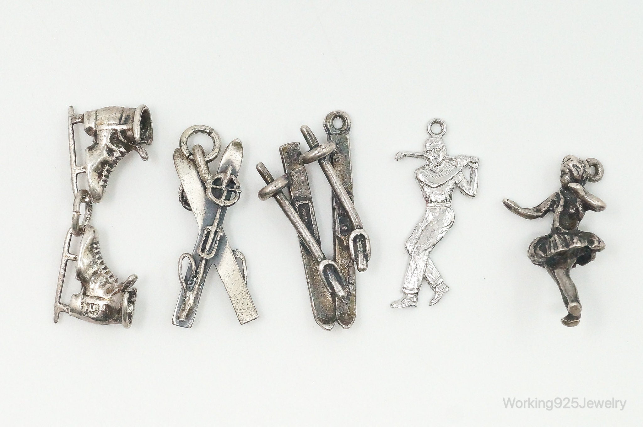 Vintage Sports Hobbies Sterling Silver Charms Lot