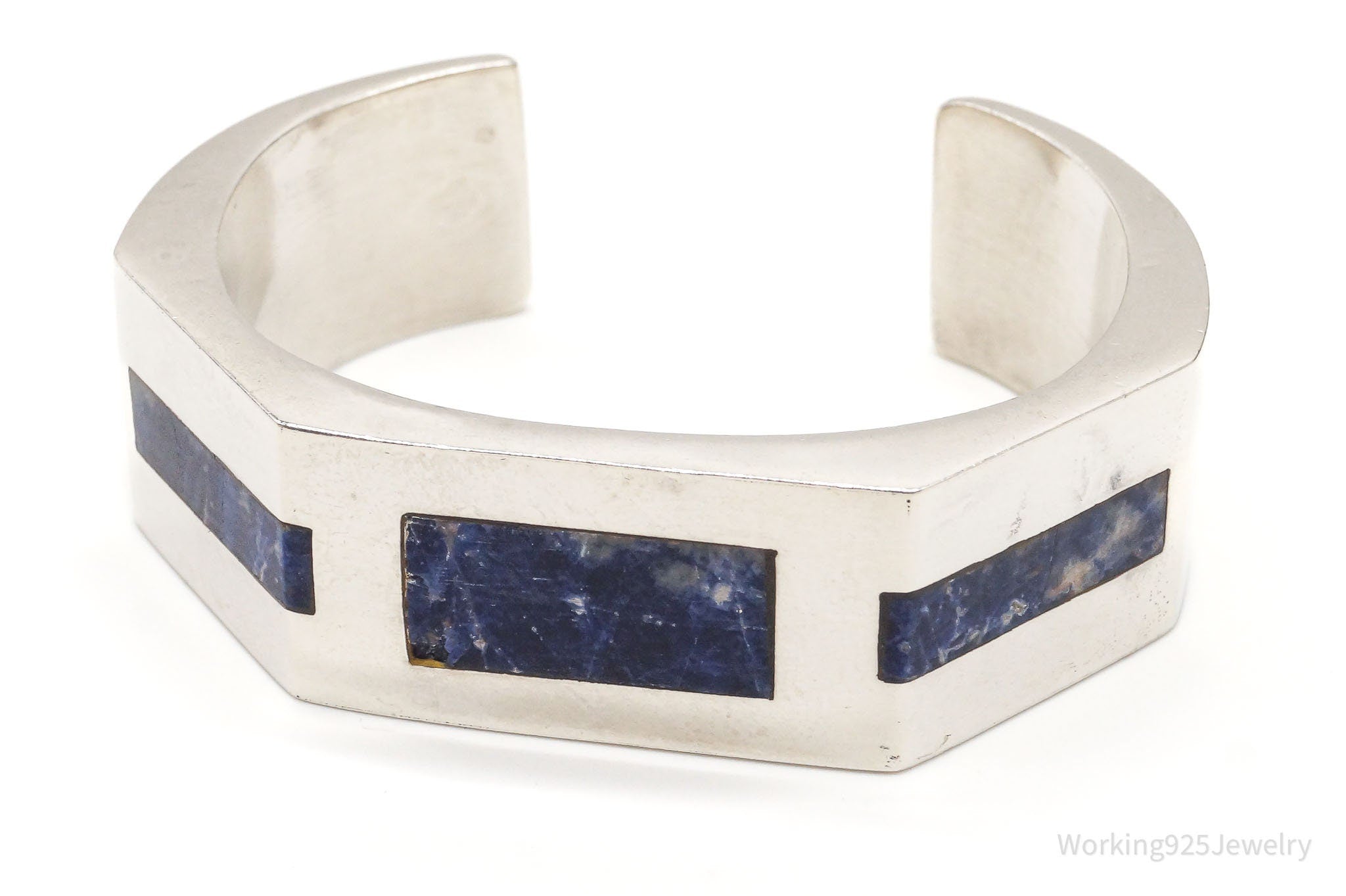 Vintage Mexico Sodalite Sterling Silver Bracelet