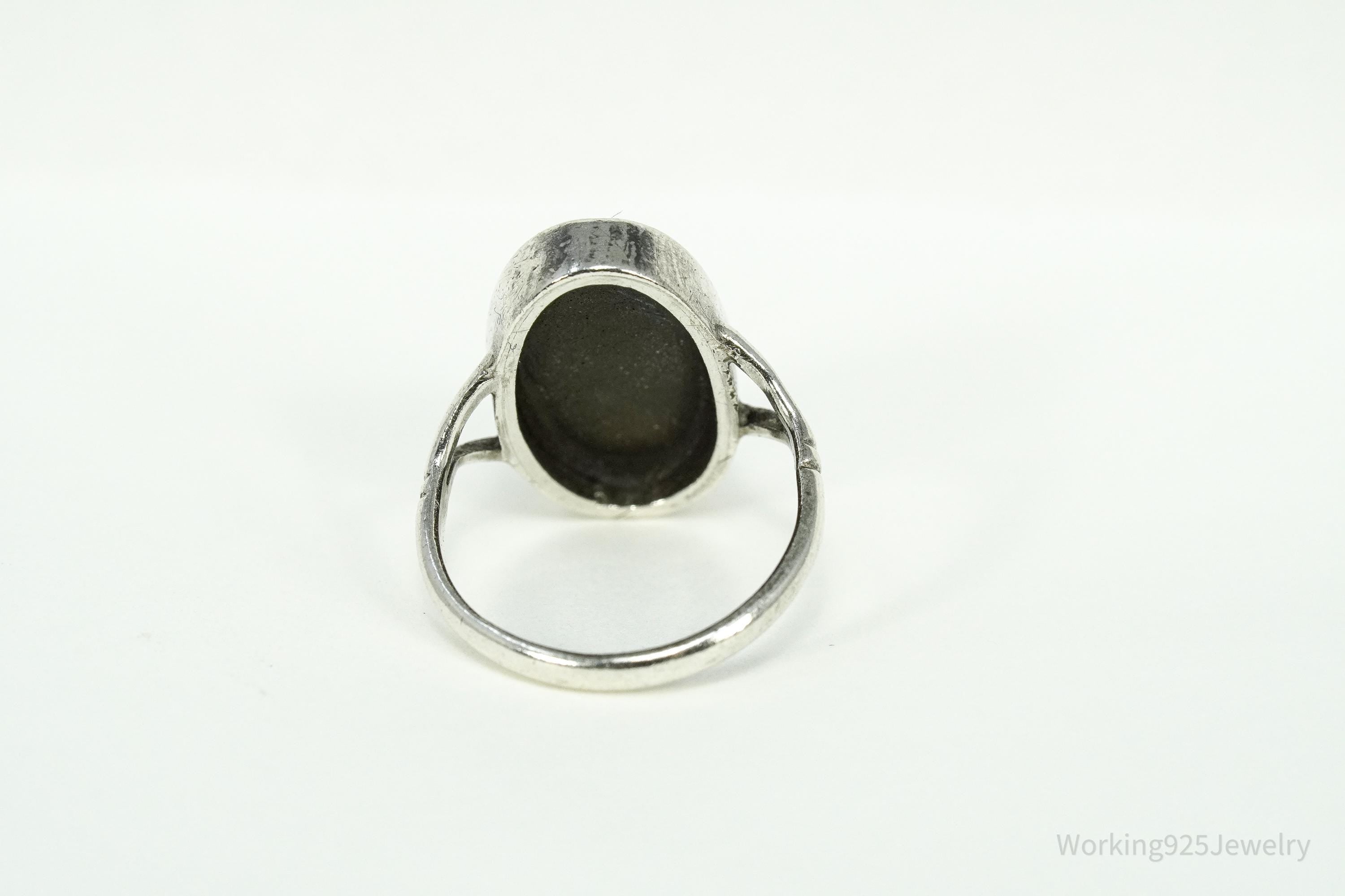 Vintage Native American Turquoise Sterling Silver Ring - Size 5.25