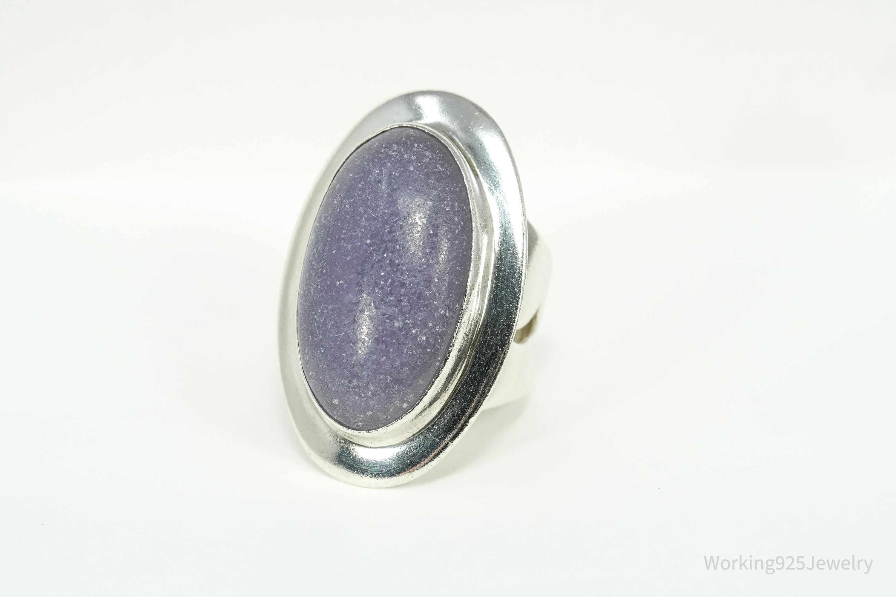 Vintage Desert Rose Trading Co Purple Jade Sterling Silver Ring Size 7