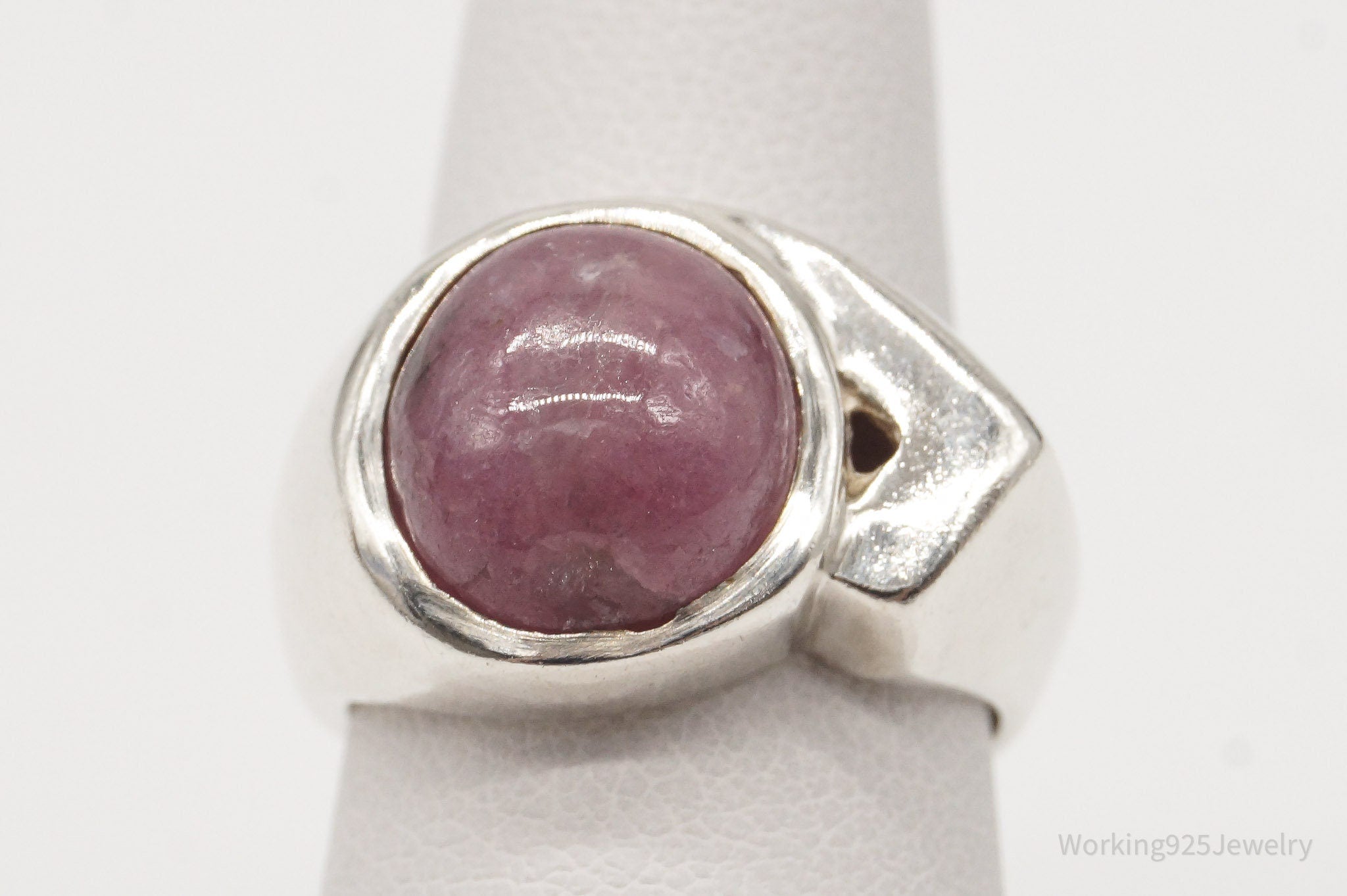 Vintage Rhodonite Silver Ring - Size 5.25