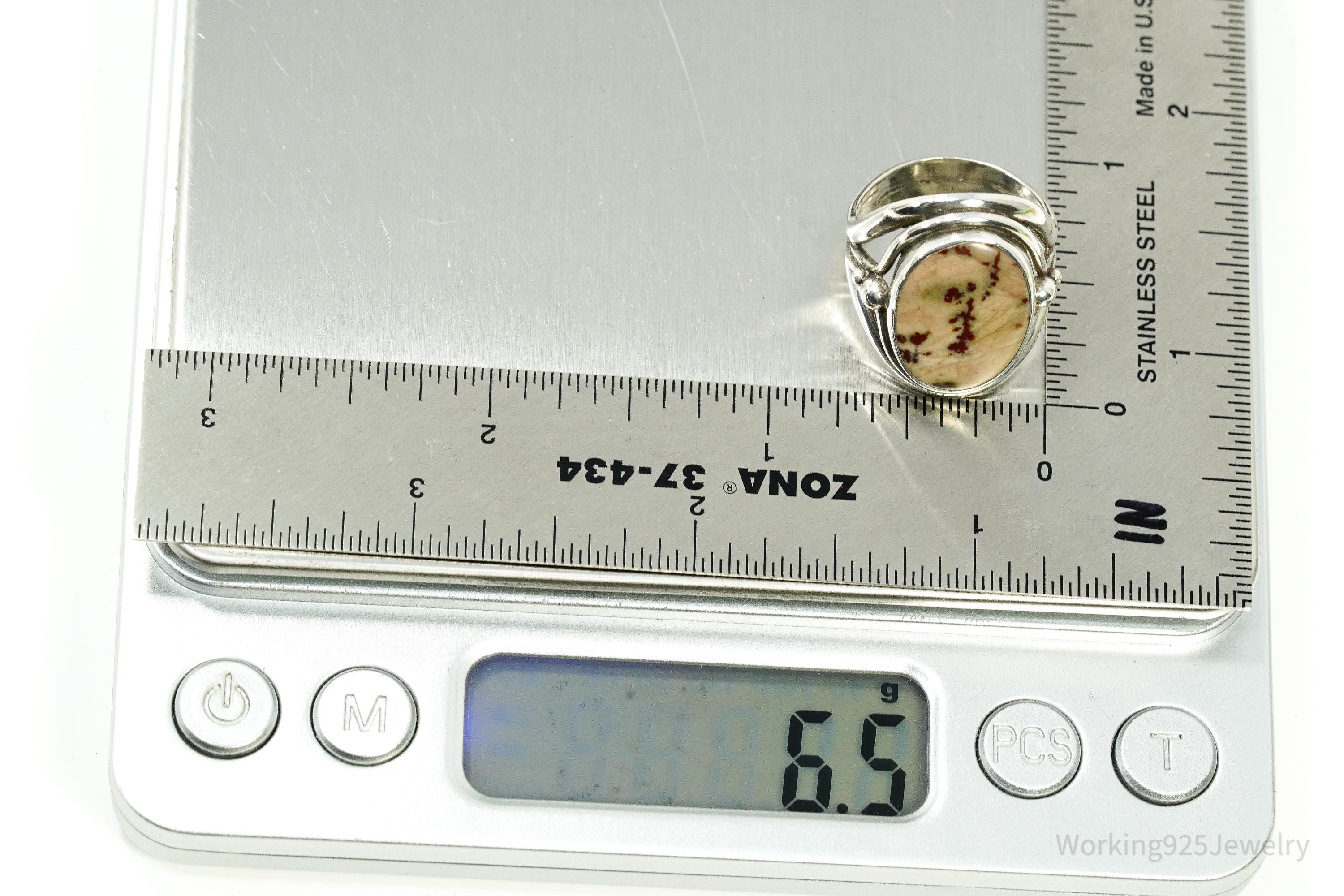 Vintage Jasper Sterling Silver Ring - Size 7