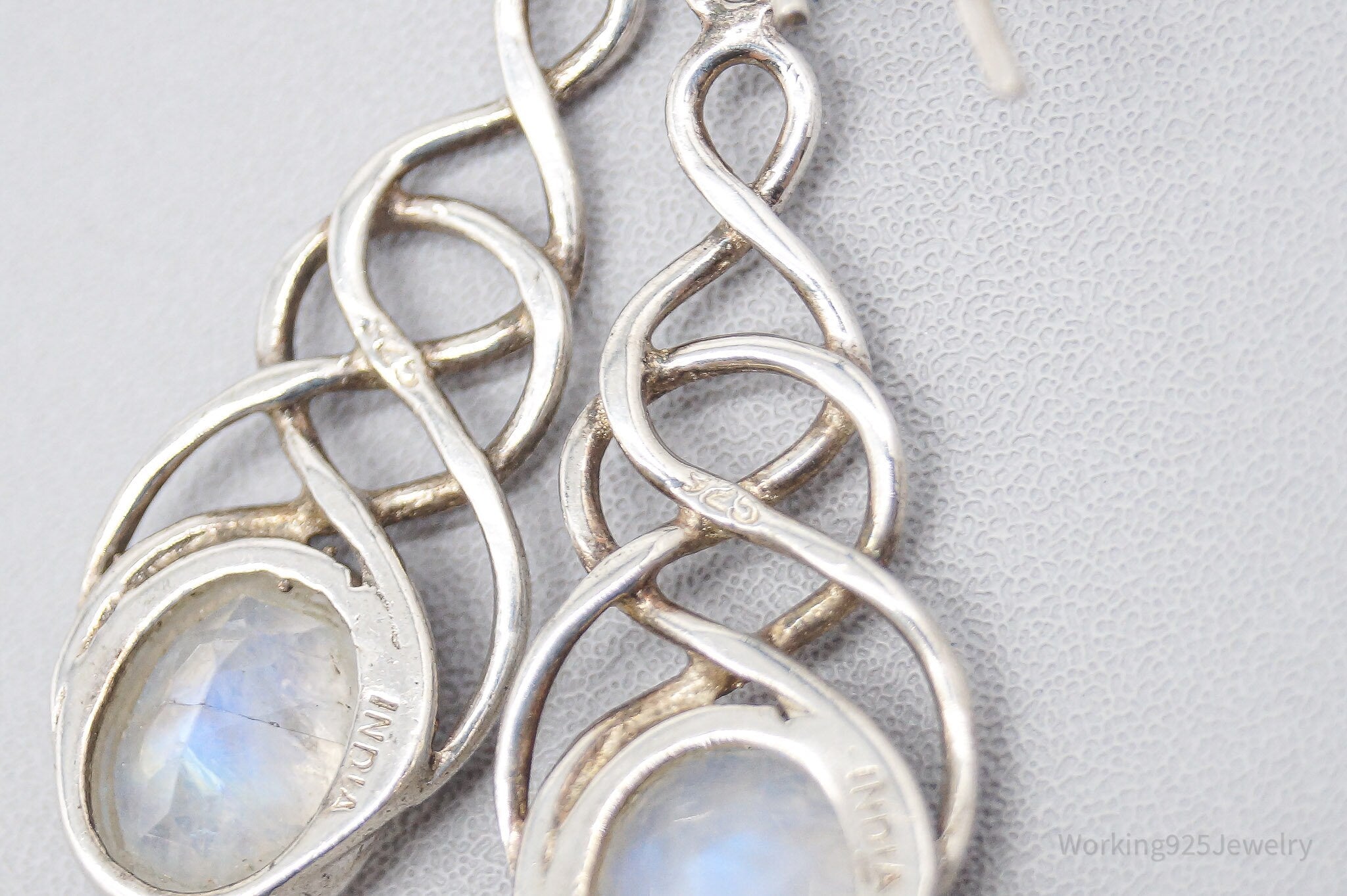 Vintage Moonstone Sterling Silver Earrings