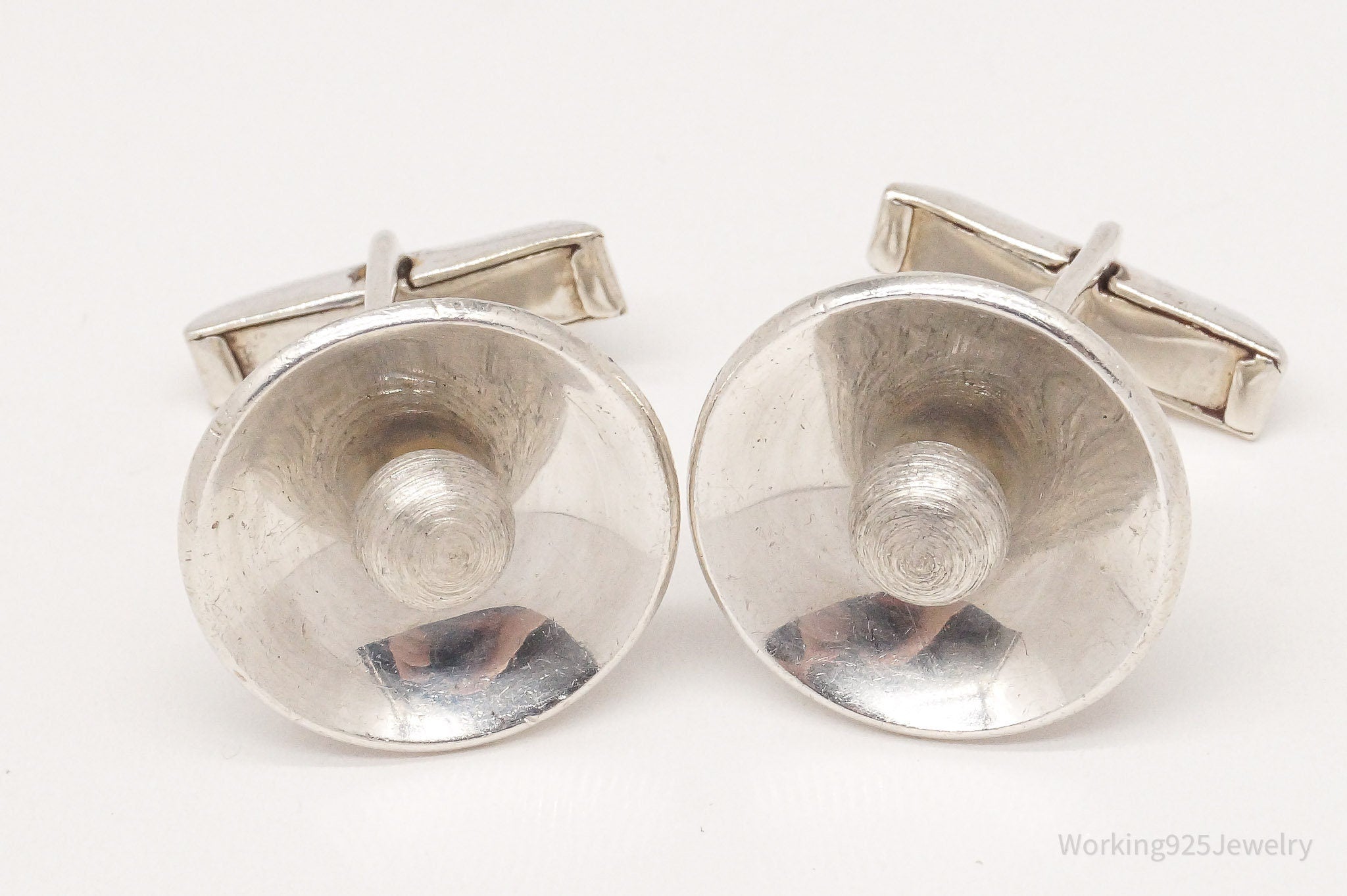 Rare Vintage Sigi Tasco Pineda Mexico Modernist Sterling Silver Cufflinks #17