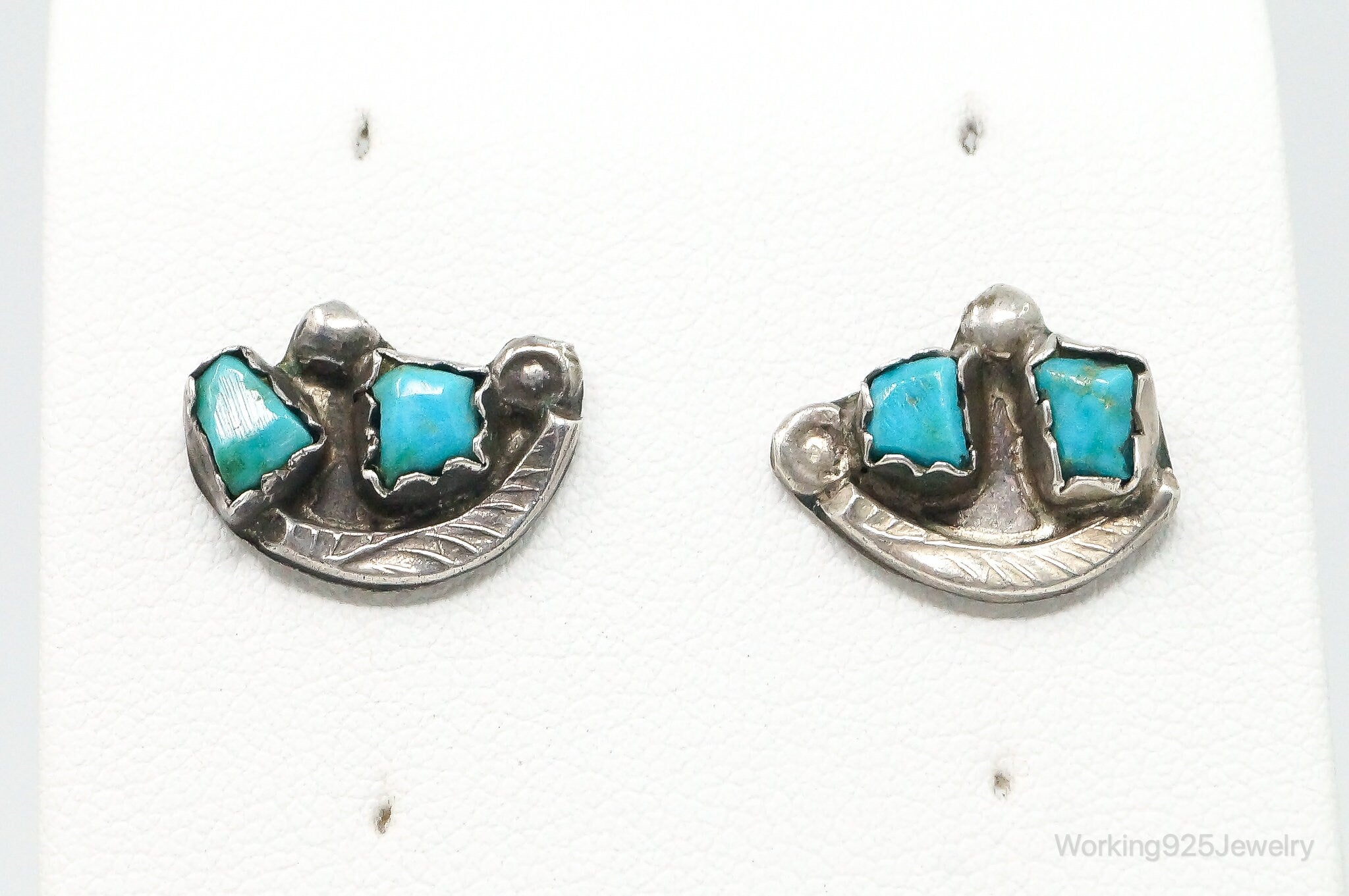 Vintage Native American Turquoise Sterling Silver Earrings